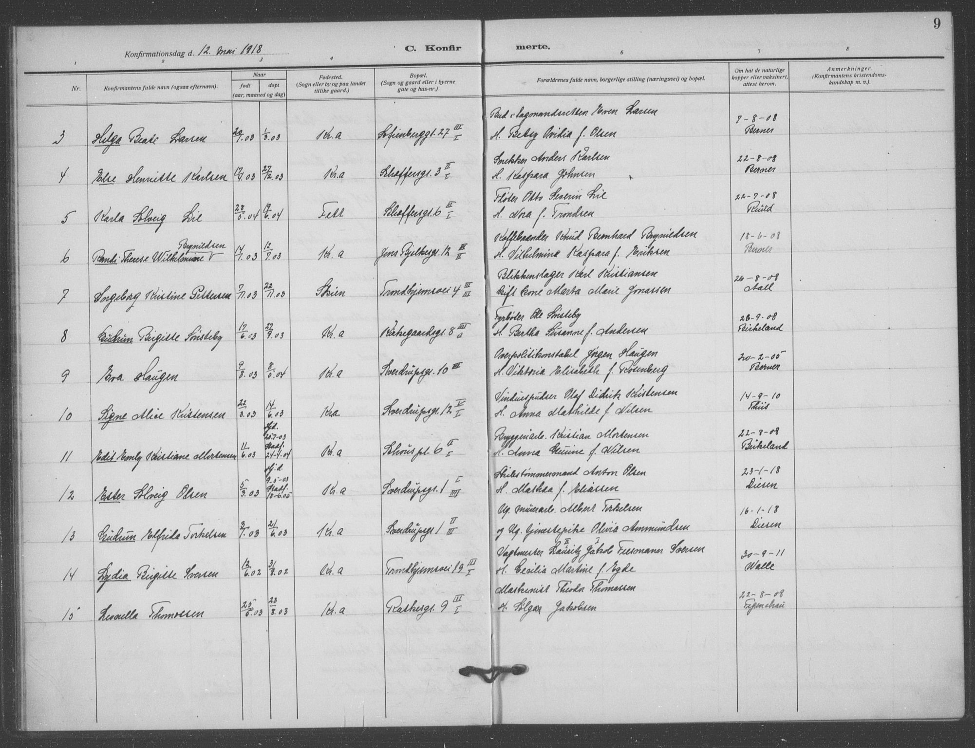 Matteus prestekontor Kirkebøker, SAO/A-10870/F/Fa/L0002: Parish register (official) no. 2, 1917-1938, p. 9