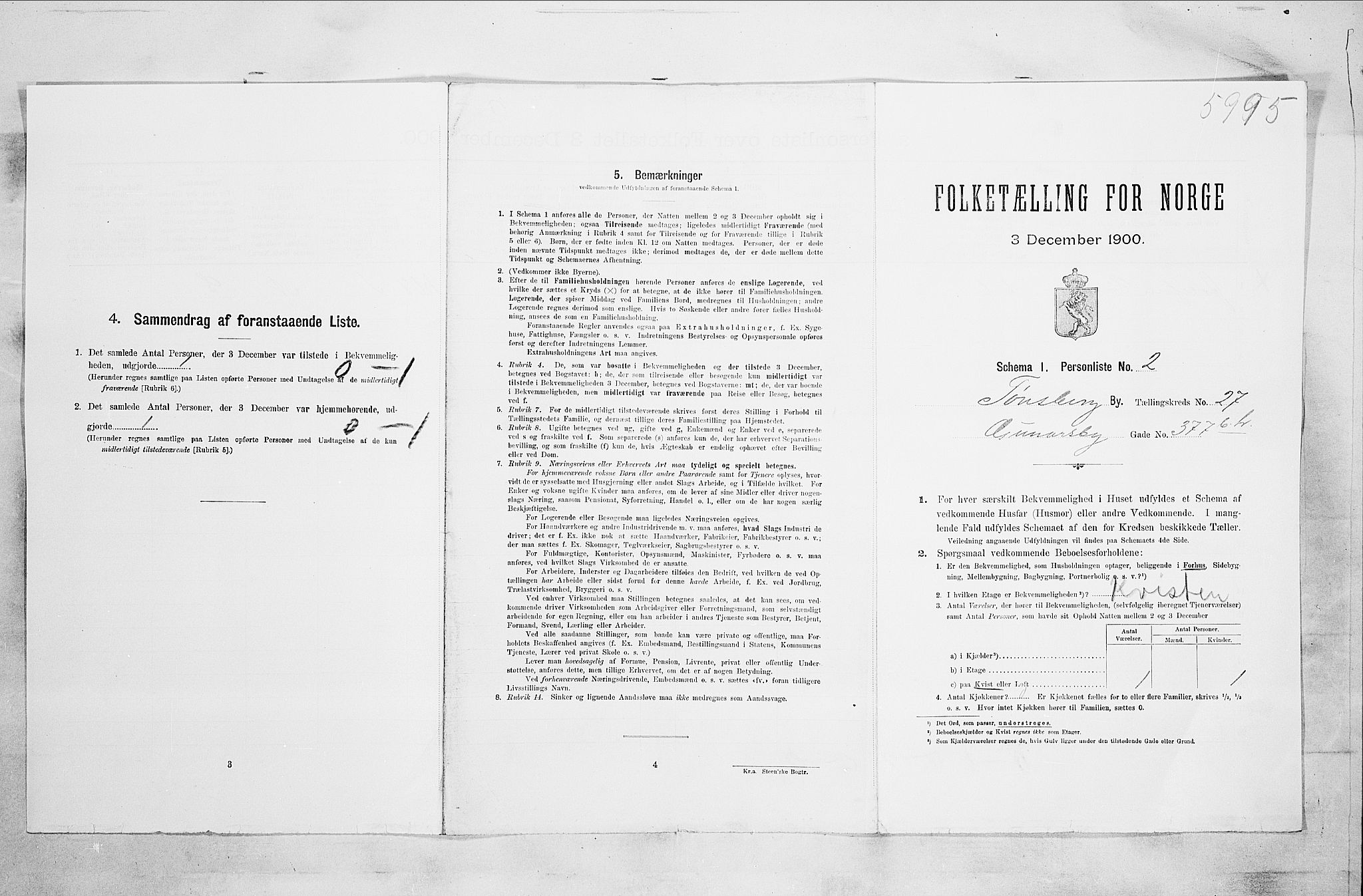 RA, 1900 census for Tønsberg, 1900, p. 4286