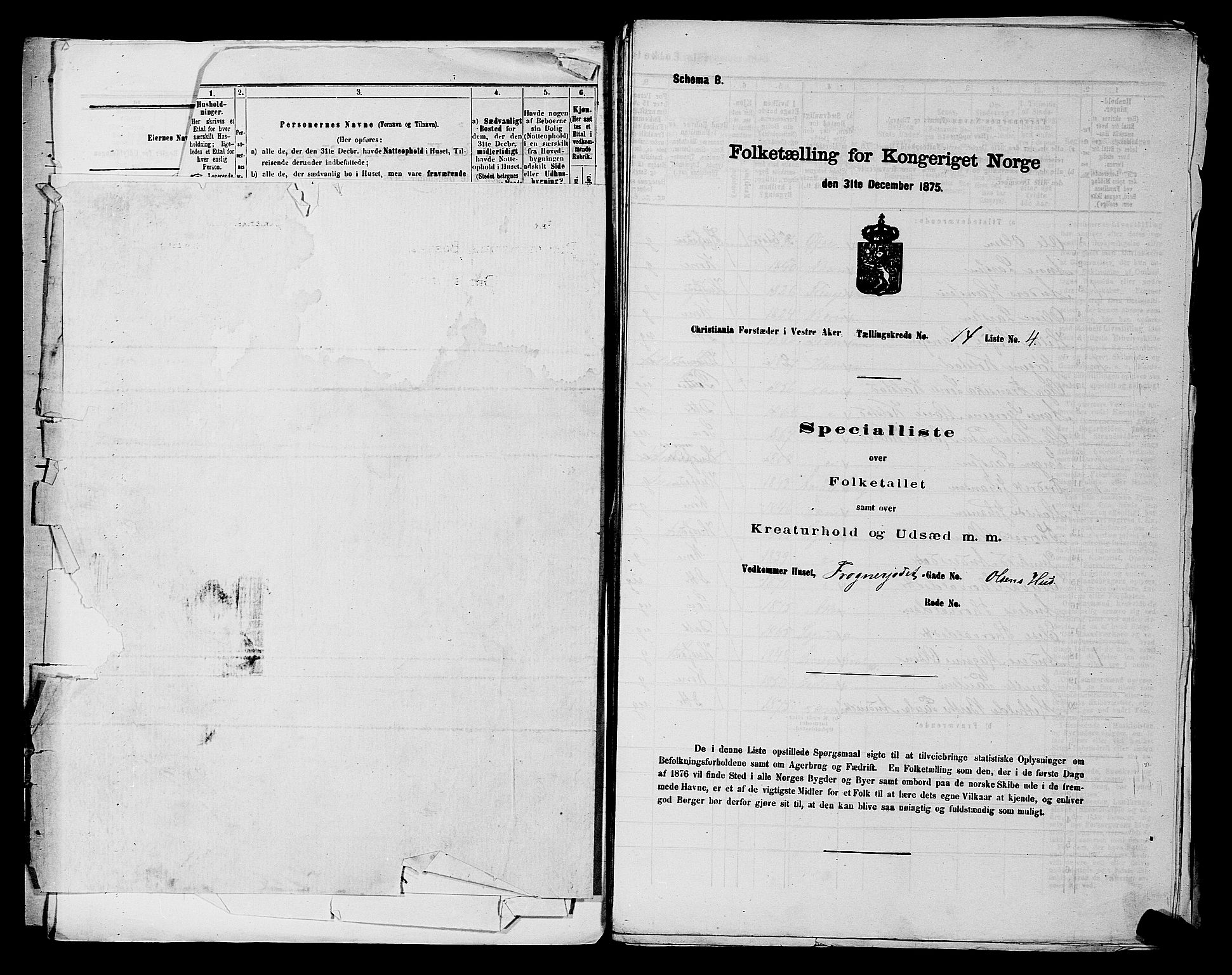 RA, 1875 census for 0218aP Vestre Aker, 1875, p. 2238