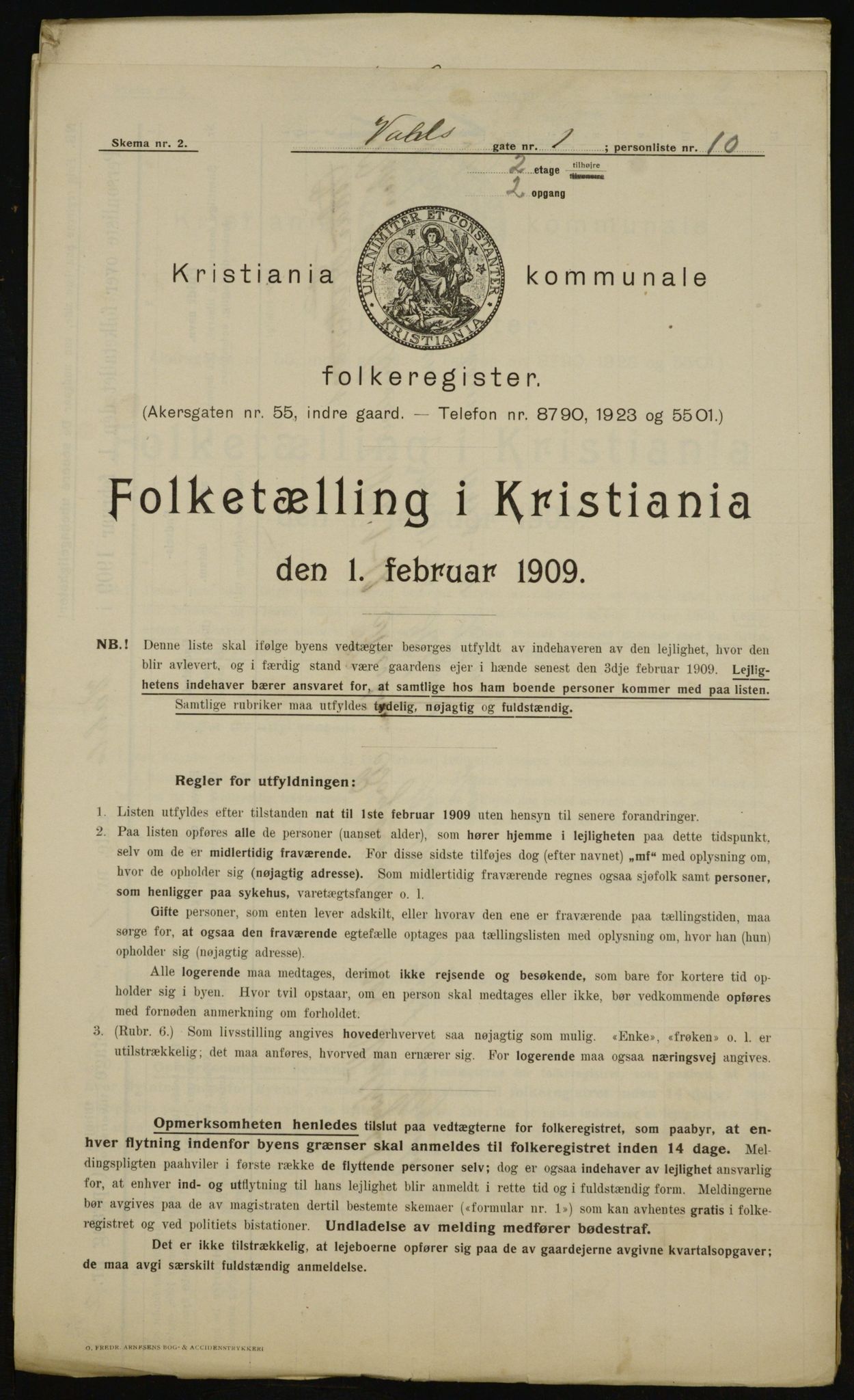 OBA, Municipal Census 1909 for Kristiania, 1909, p. 110150