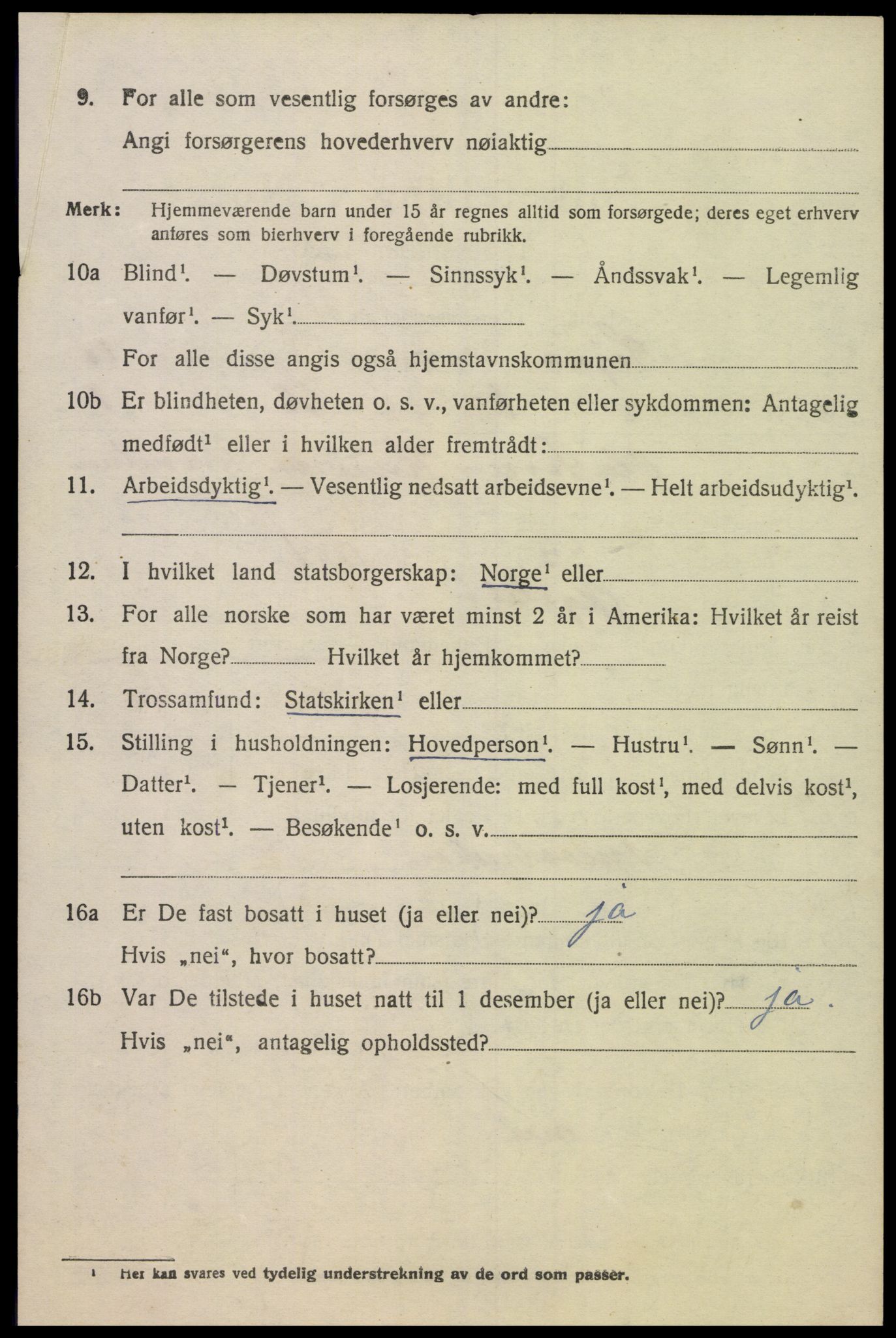 SAK, 1920 census for Søgne, 1920, p. 5424