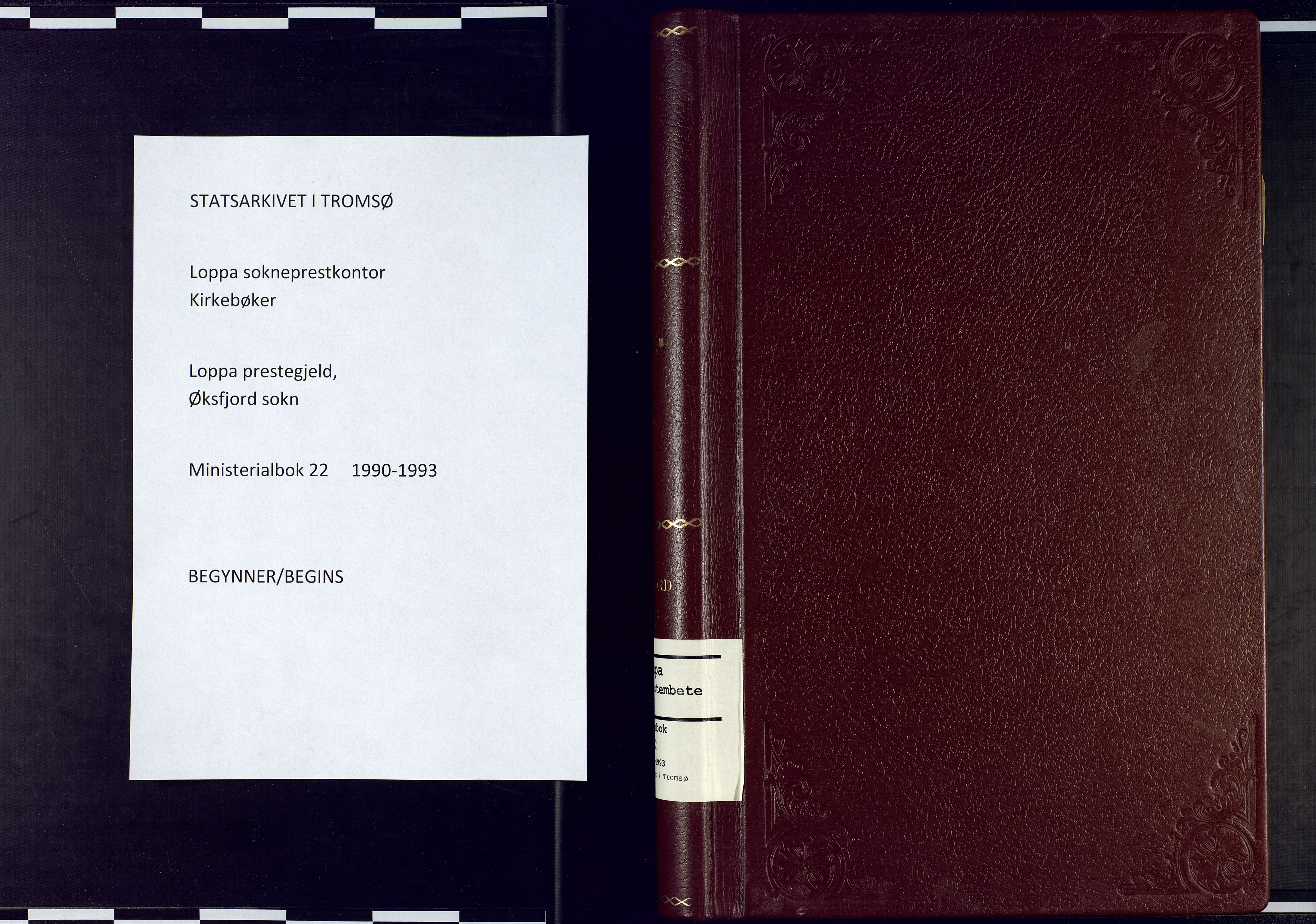 Loppa sokneprestkontor, SATØ/S-1339/H/Ha/L0022kirke: Parish register (official) no. 22, 1990-1993