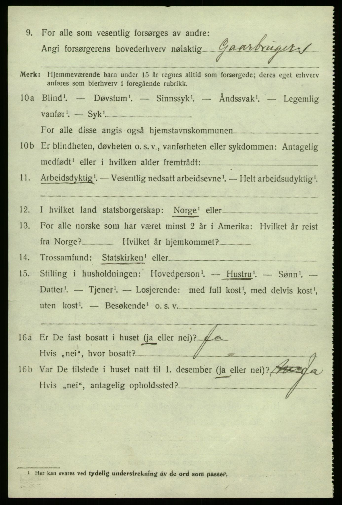 SAB, 1920 census for Vik, 1920, p. 7724