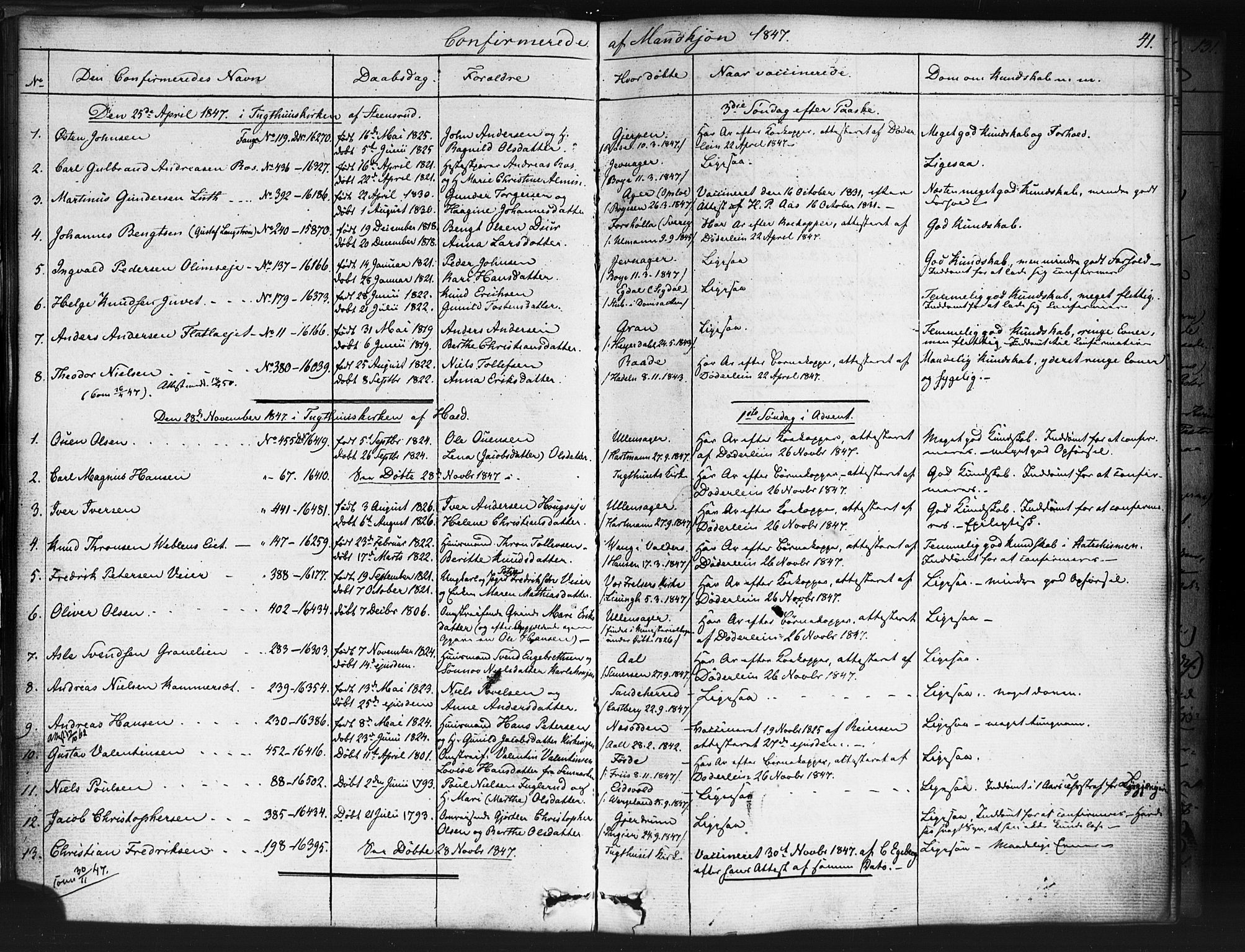 Kristiania tukthusprest Kirkebøker, SAO/A-10881/F/Fa/L0003: Parish register (official) no. 3, 1831-1865, p. 41