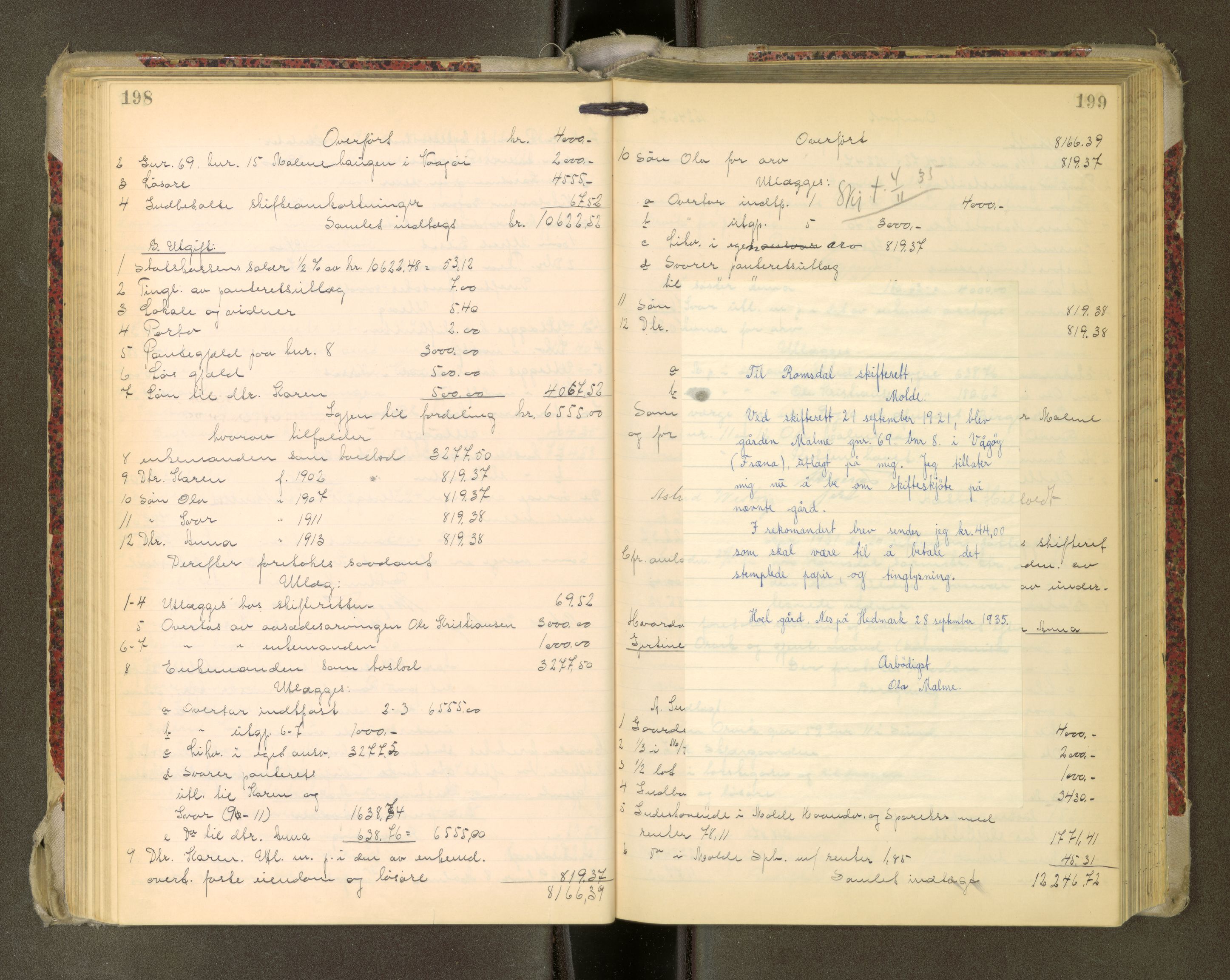 Romsdal sorenskriveri, AV/SAT-A-4149/1/3/3A/L0022: Skifteutlodnings Protokoll, 1920-1924
