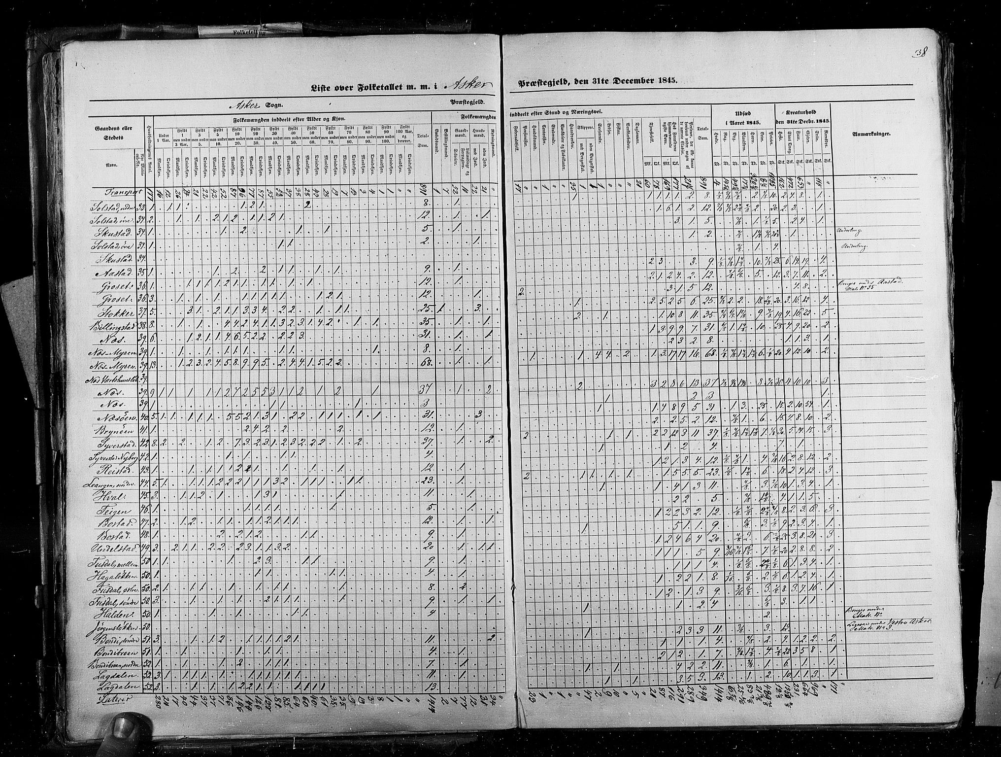 RA, Census 1845, vol. 2: Smålenenes amt og Akershus amt, 1845, p. 38