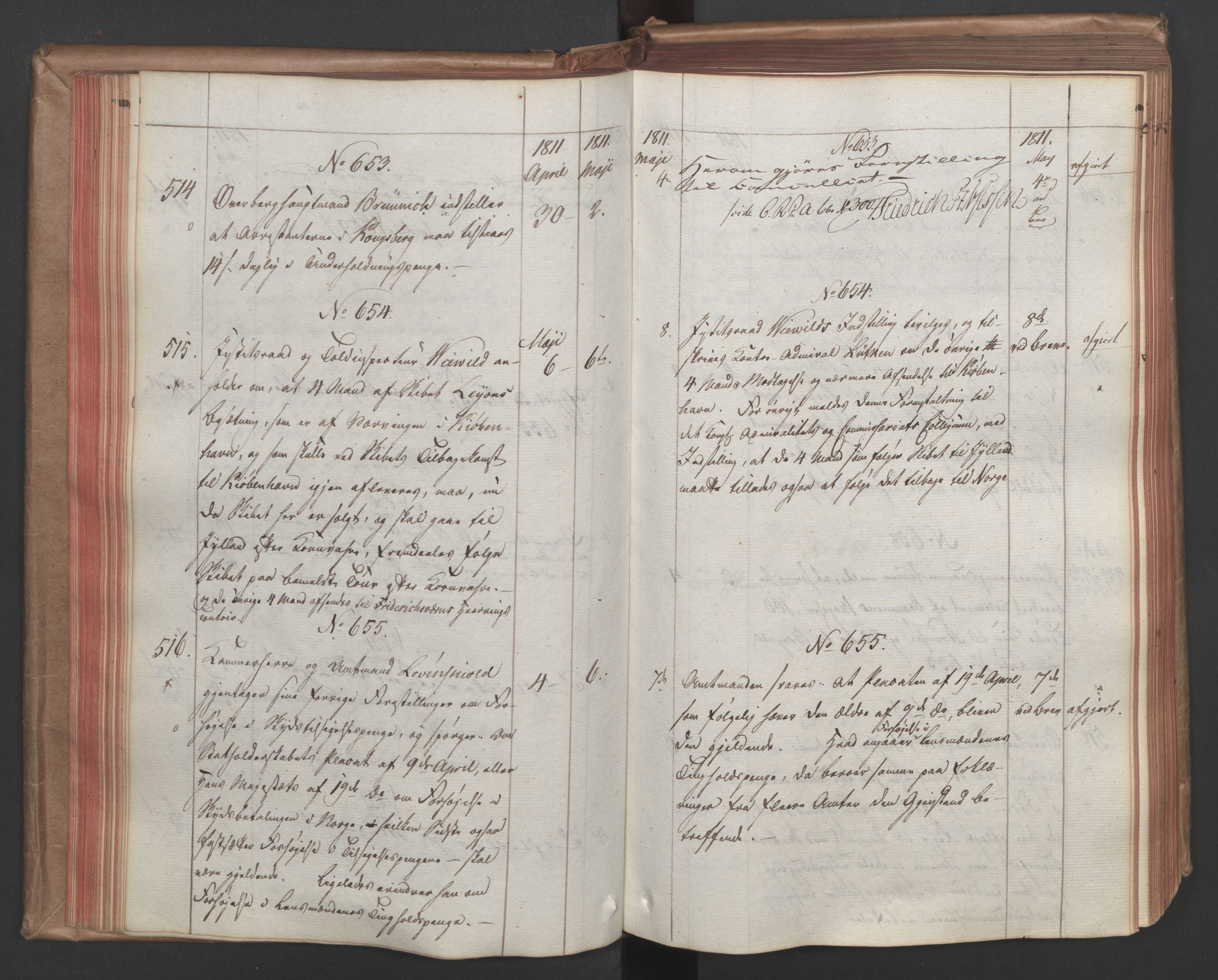 Stattholderembetet 1810-1814, 1. kontor (Kontor A), AV/RA-EA-2872/Ab/L0002: Referatprotokoll,  j.nr. 310-1243,  l.nr. 380-1588, 1811, p. 84
