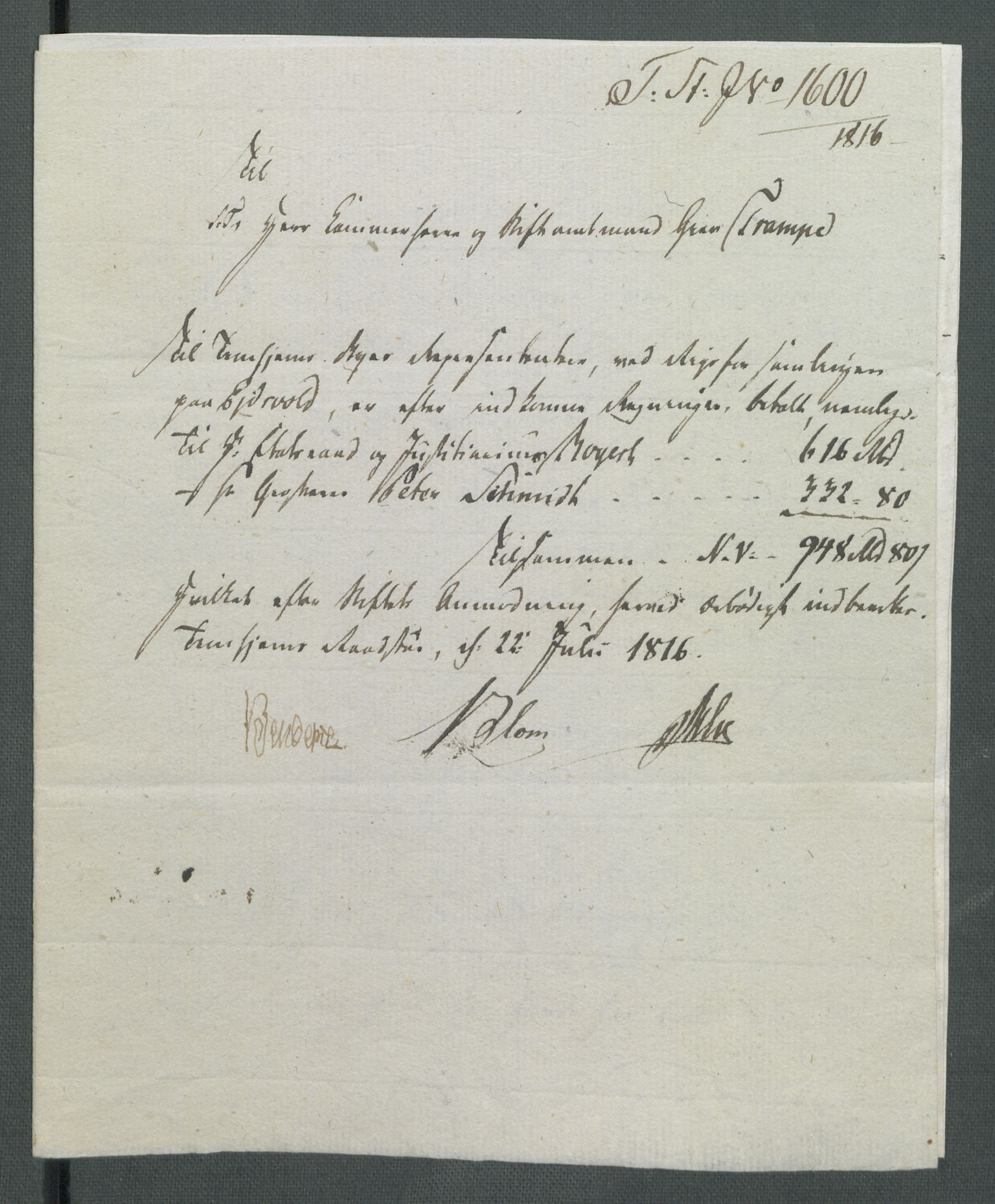 5. departement for finans-, handels- og tollfaget, RA/S-3893/C/Cb/L0014: Regninger fra Riksforsamlingens deputerede, 1814, p. 294