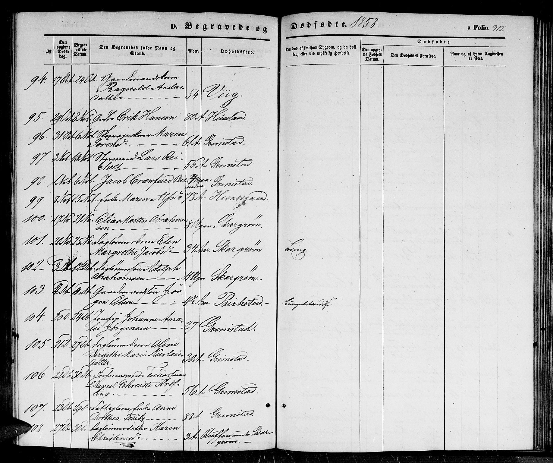 Fjære sokneprestkontor, AV/SAK-1111-0011/F/Fb/L0008: Parish register (copy) no. B 8, 1854-1867, p. 312