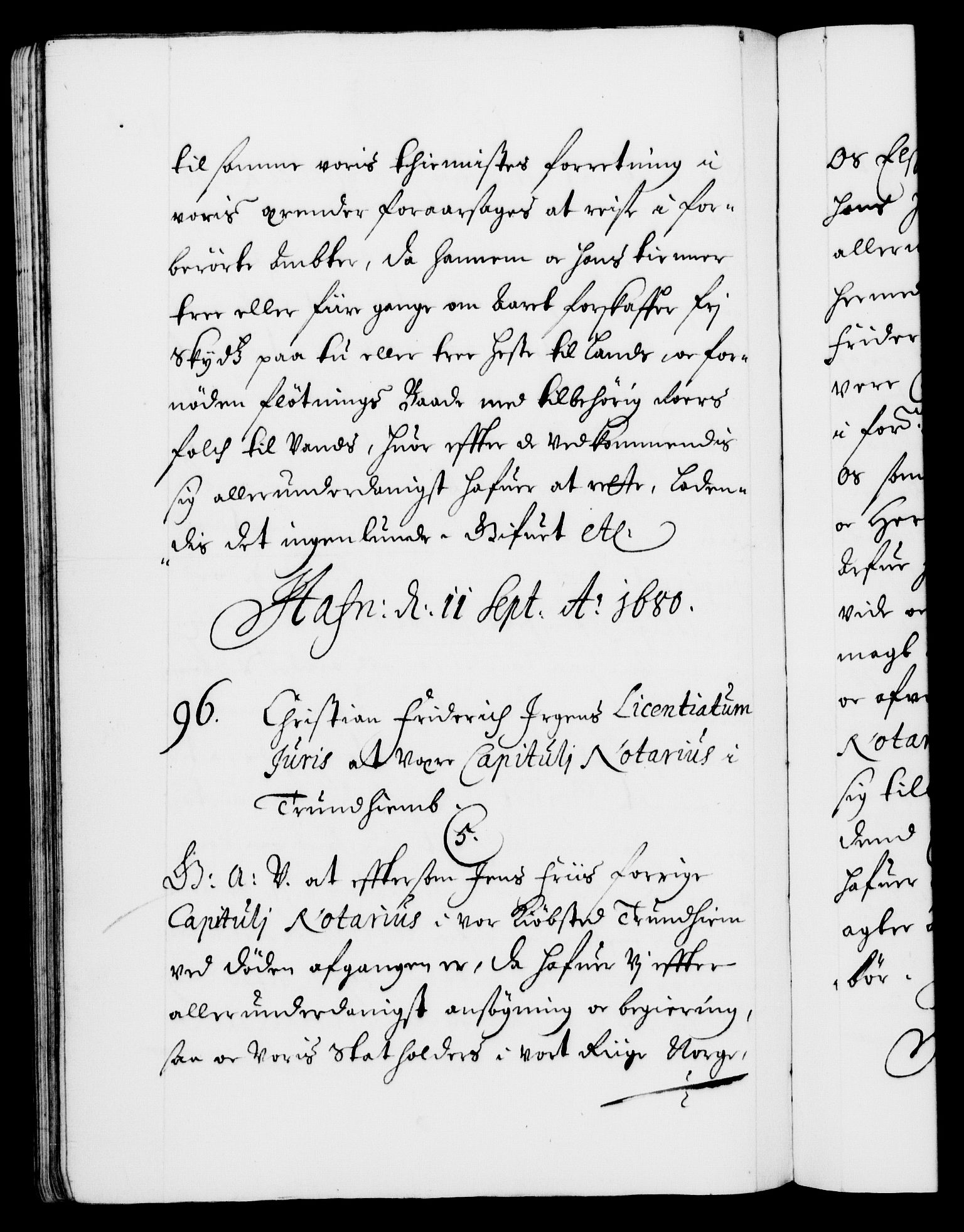 Danske Kanselli 1572-1799, AV/RA-EA-3023/F/Fc/Fca/Fcaa/L0012: Norske registre (mikrofilm), 1674-1680, p. 424b