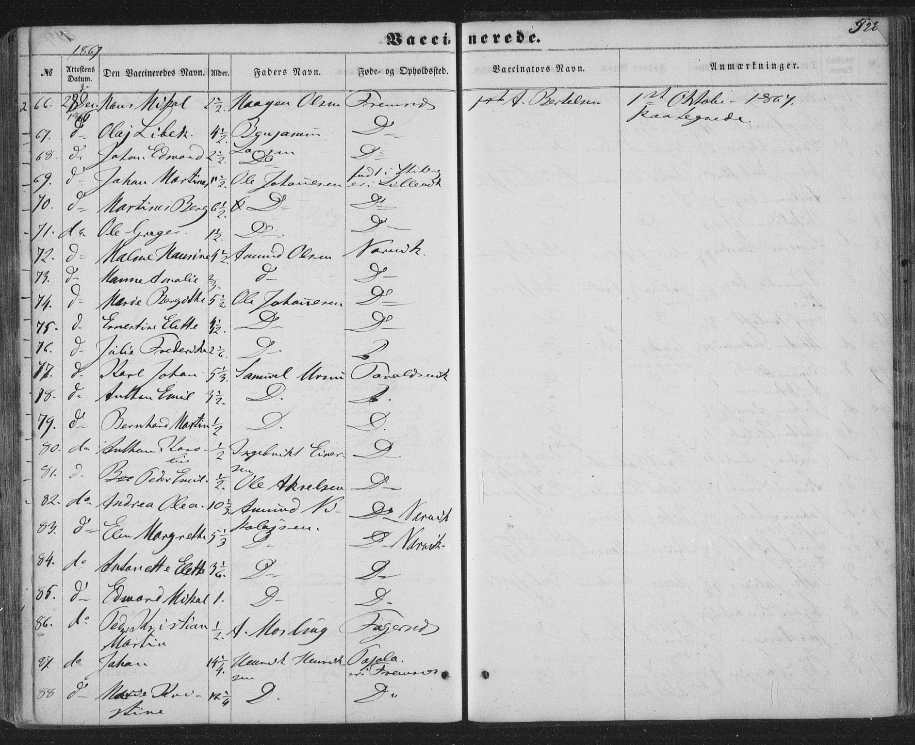 Ministerialprotokoller, klokkerbøker og fødselsregistre - Nordland, AV/SAT-A-1459/863/L0896: Parish register (official) no. 863A08, 1861-1871, p. 520