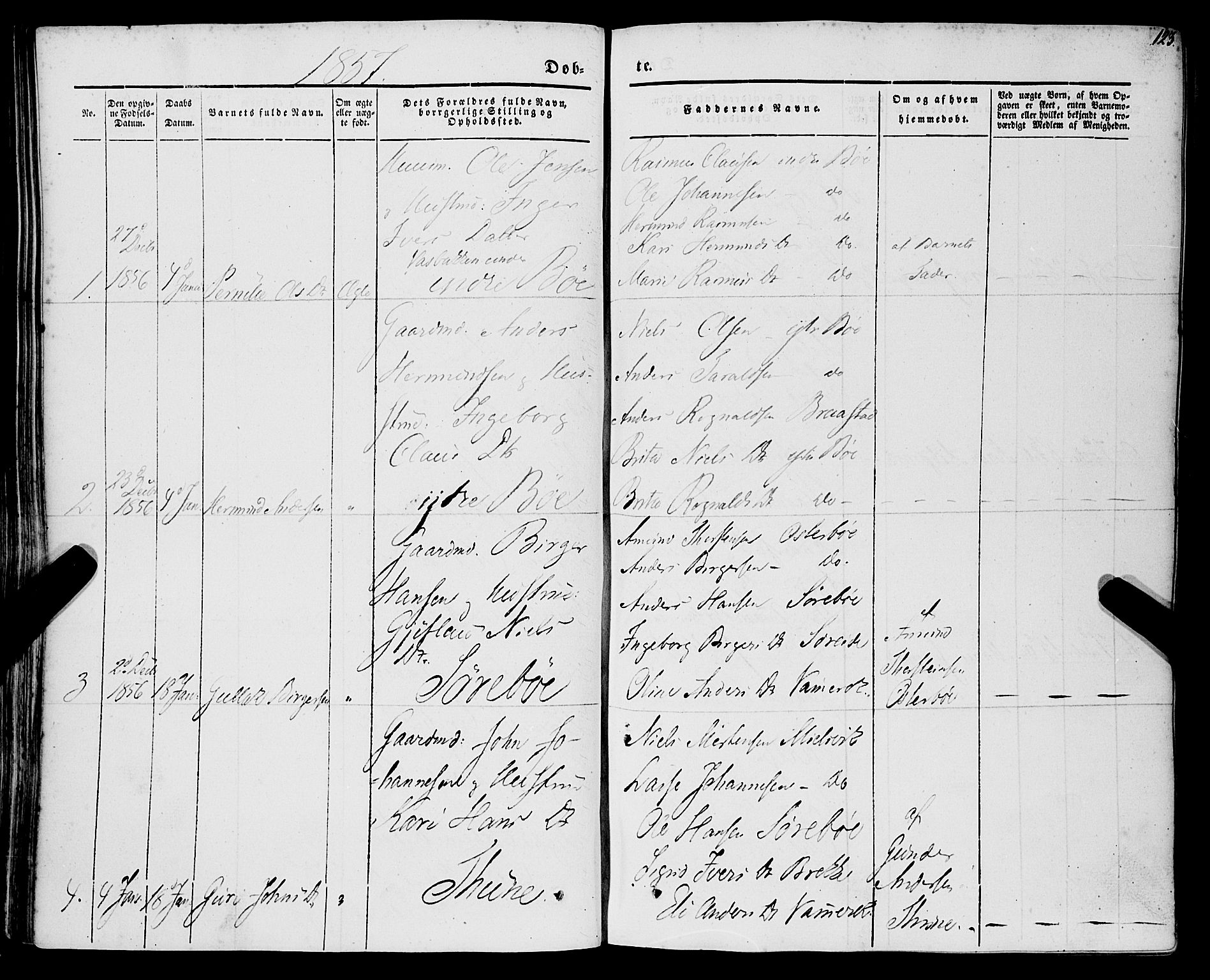 Lavik sokneprestembete, SAB/A-80901: Parish register (official) no. A 3, 1843-1863, p. 123