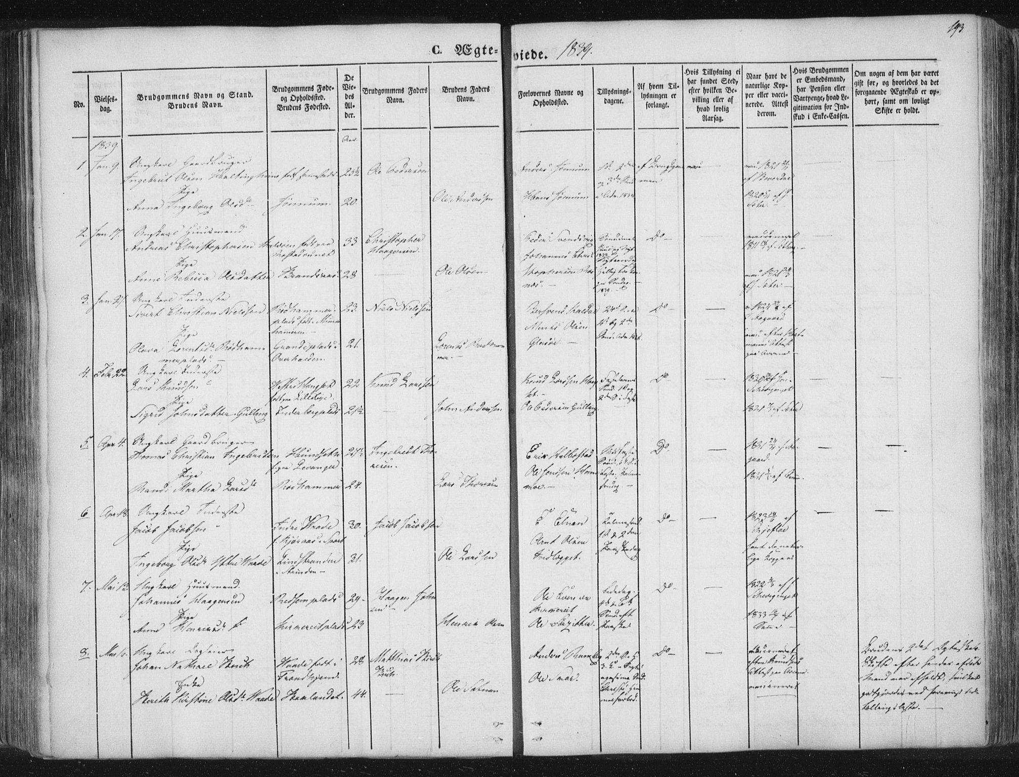 Ministerialprotokoller, klokkerbøker og fødselsregistre - Nord-Trøndelag, AV/SAT-A-1458/741/L0392: Parish register (official) no. 741A06, 1836-1848, p. 193