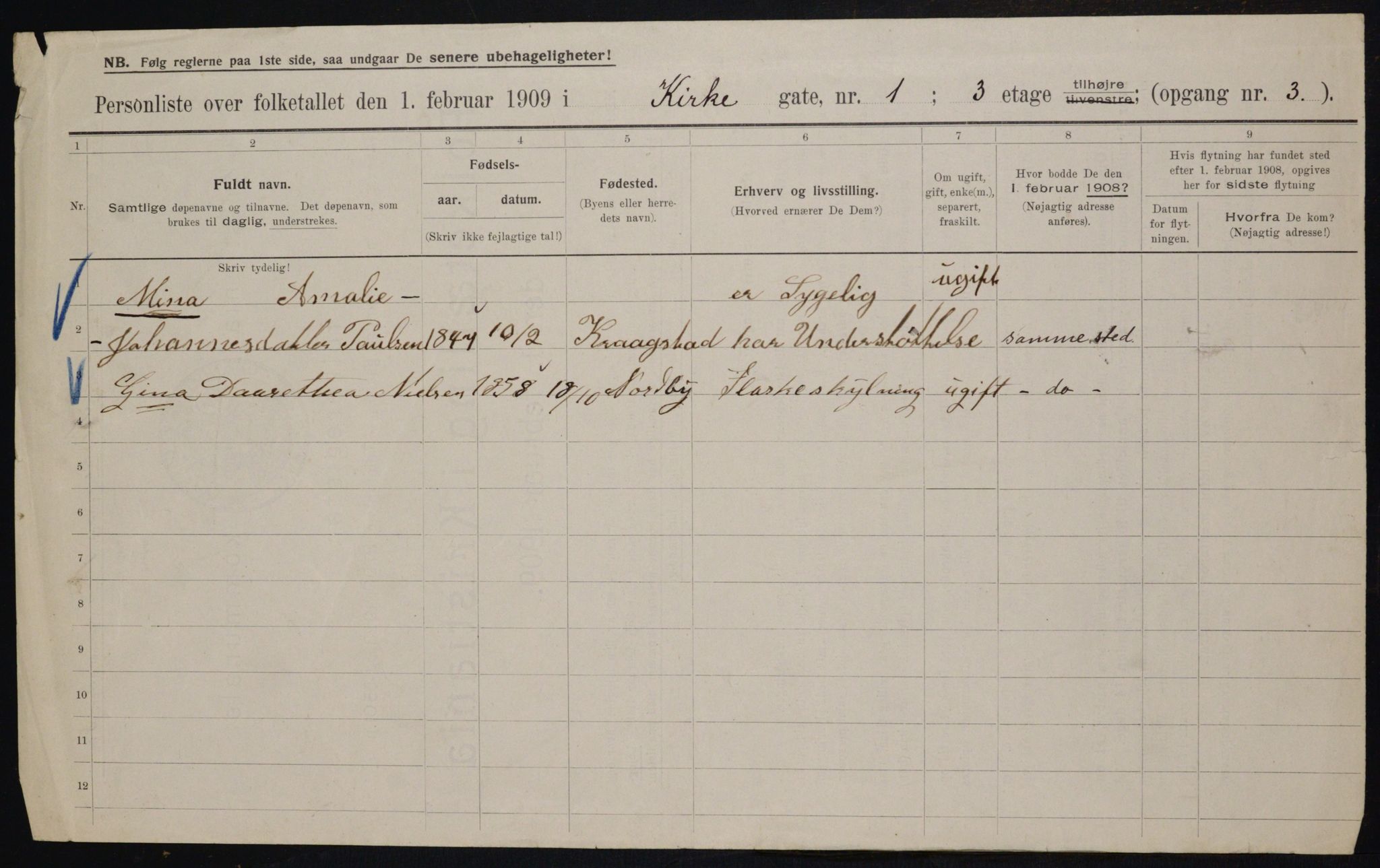 OBA, Municipal Census 1909 for Kristiania, 1909, p. 45314