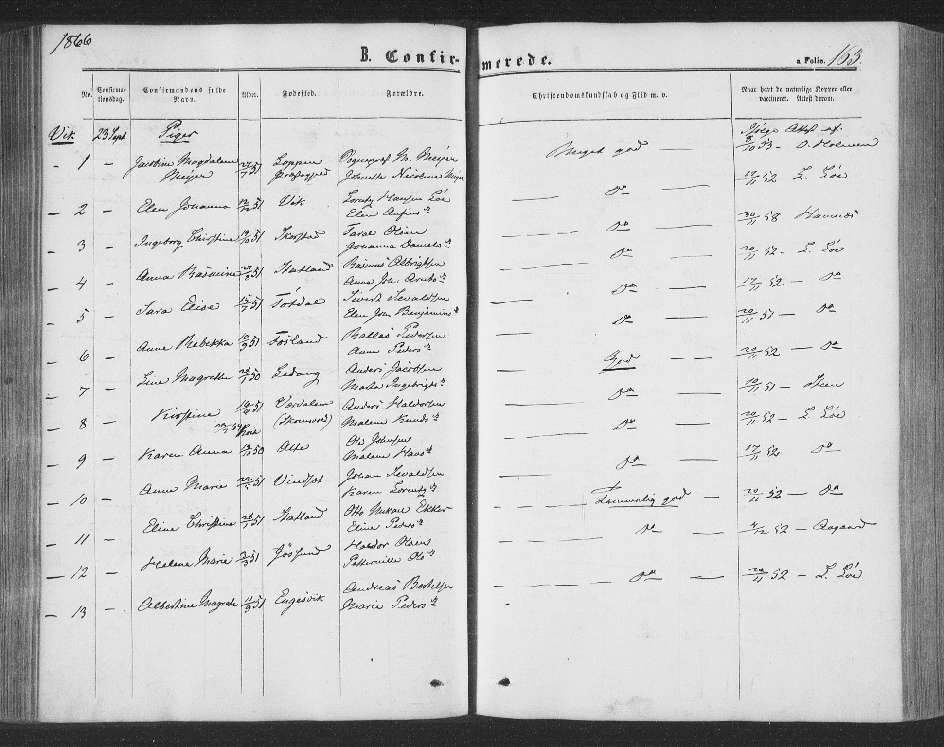 Ministerialprotokoller, klokkerbøker og fødselsregistre - Nord-Trøndelag, SAT/A-1458/773/L0615: Parish register (official) no. 773A06, 1857-1870, p. 163