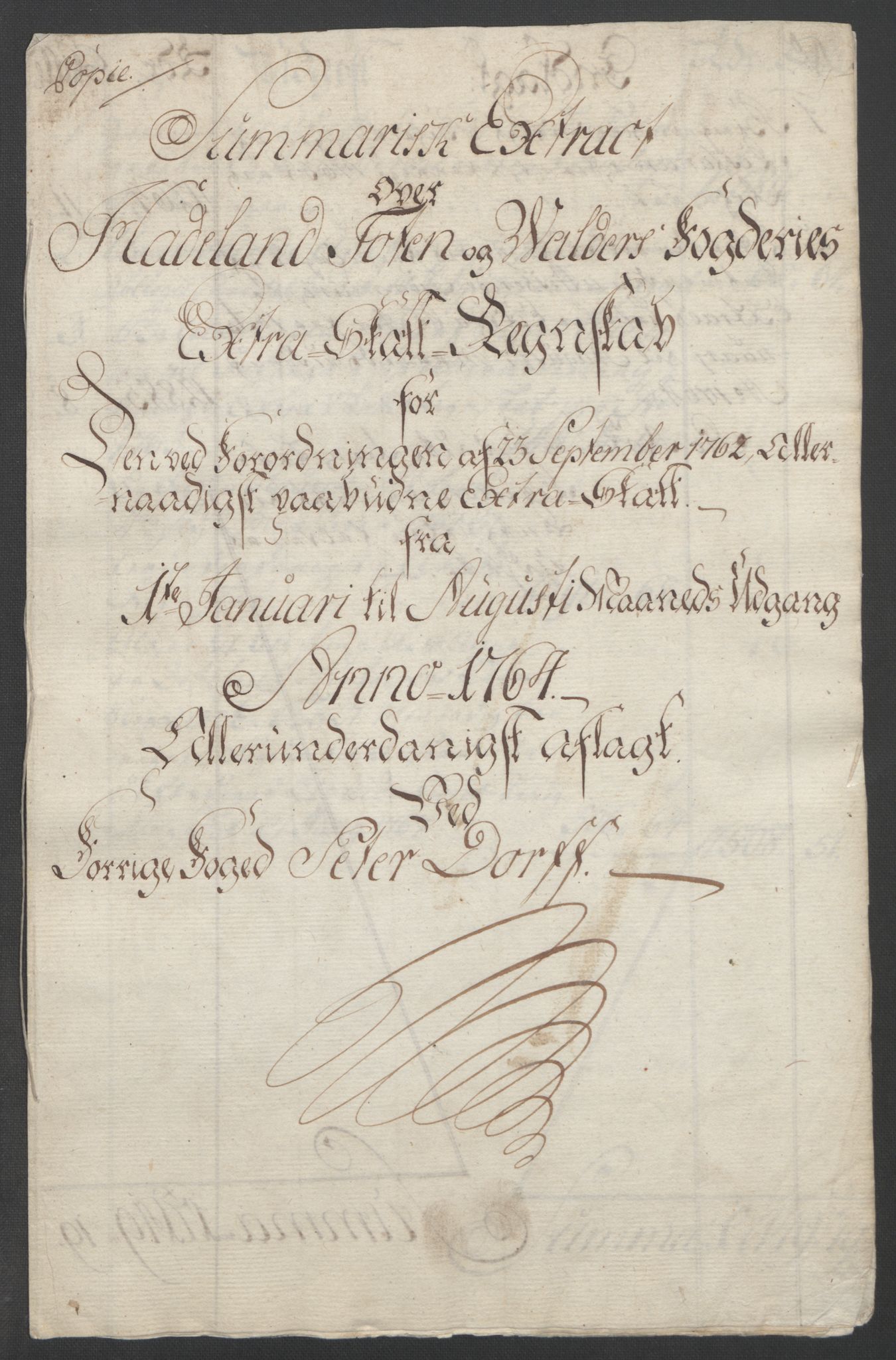 Rentekammeret inntil 1814, Reviderte regnskaper, Fogderegnskap, AV/RA-EA-4092/R19/L1399: Fogderegnskap Toten, Hadeland og Vardal, 1762-1783, p. 47