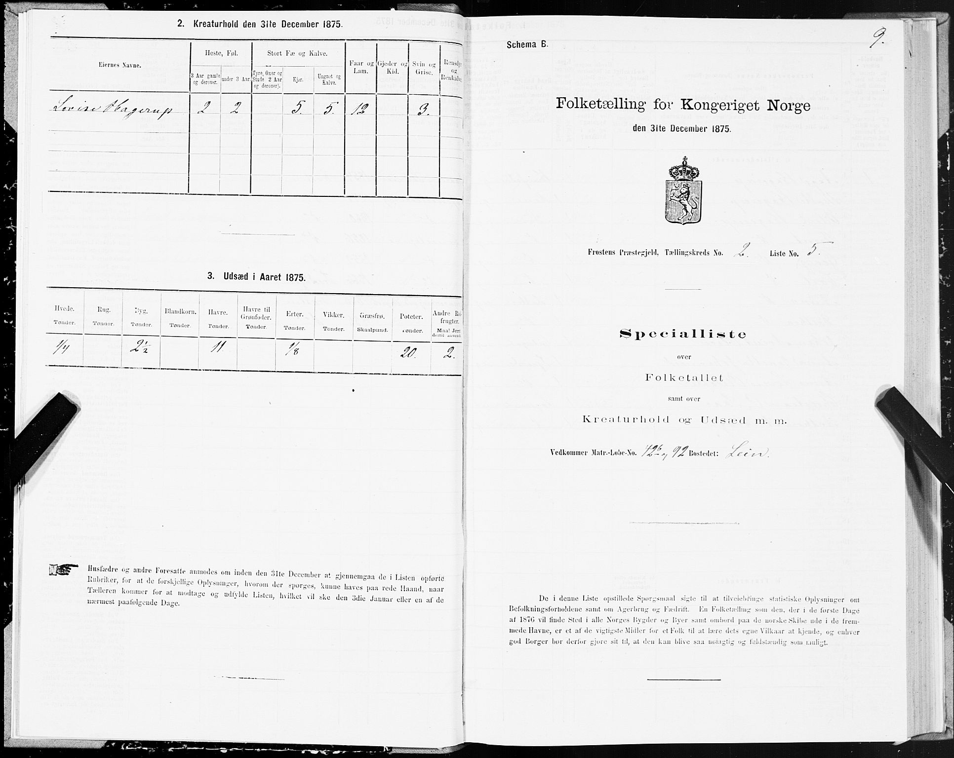 SAT, 1875 census for 1717P Frosta, 1875, p. 2009