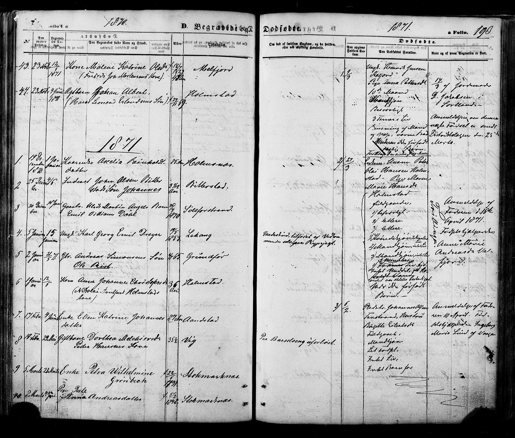 Ministerialprotokoller, klokkerbøker og fødselsregistre - Nordland, AV/SAT-A-1459/888/L1242: Parish register (official) no. 888A08, 1870-1875, p. 193