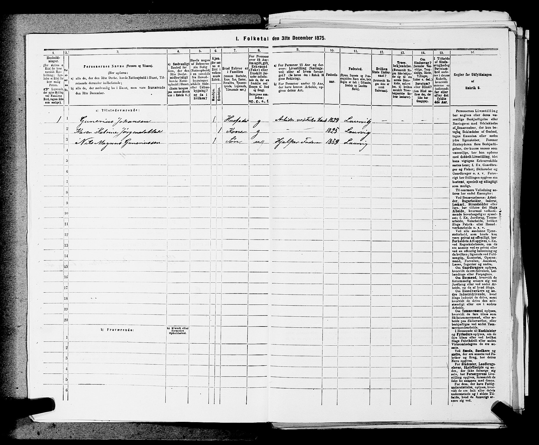 SAKO, 1875 census for 0726P Brunlanes, 1875, p. 448