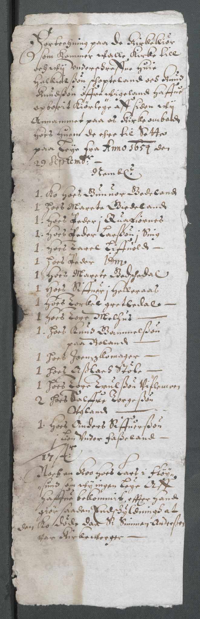 Riksarkivets diplomsamling, AV/RA-EA-5965/F02/L0167: Dokumenter, 1657, p. 155