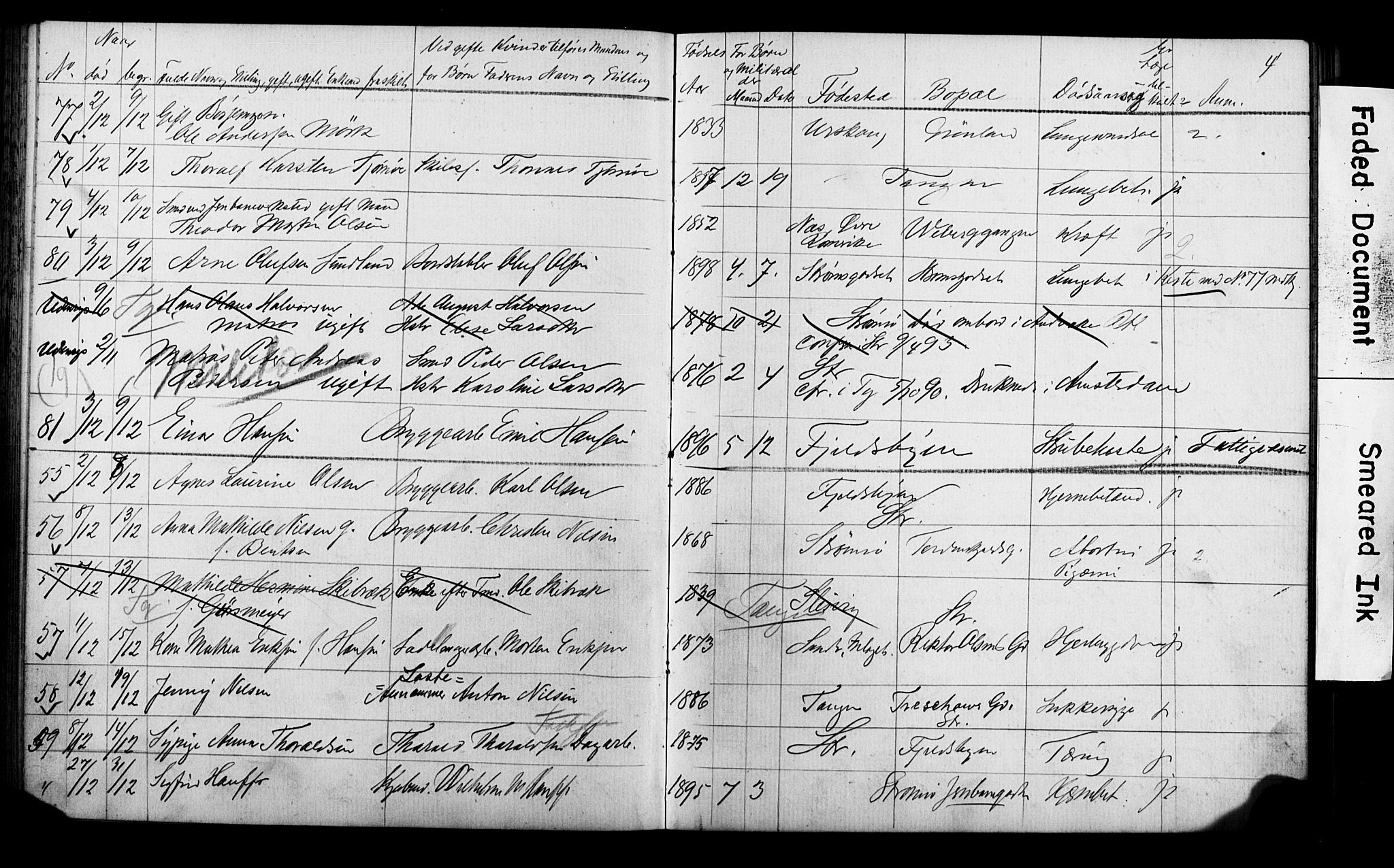 Strømsø kirkebøker, AV/SAKO-A-246/Y/Ya/L0005: Parish register draft no. I 5, 1897-1903, p. 4