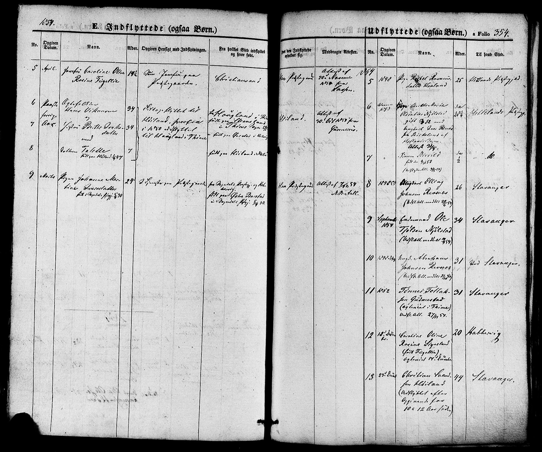 Hå sokneprestkontor, AV/SAST-A-101801/001/30BA/L0008: Parish register (official) no. A 7, 1853-1878, p. 354