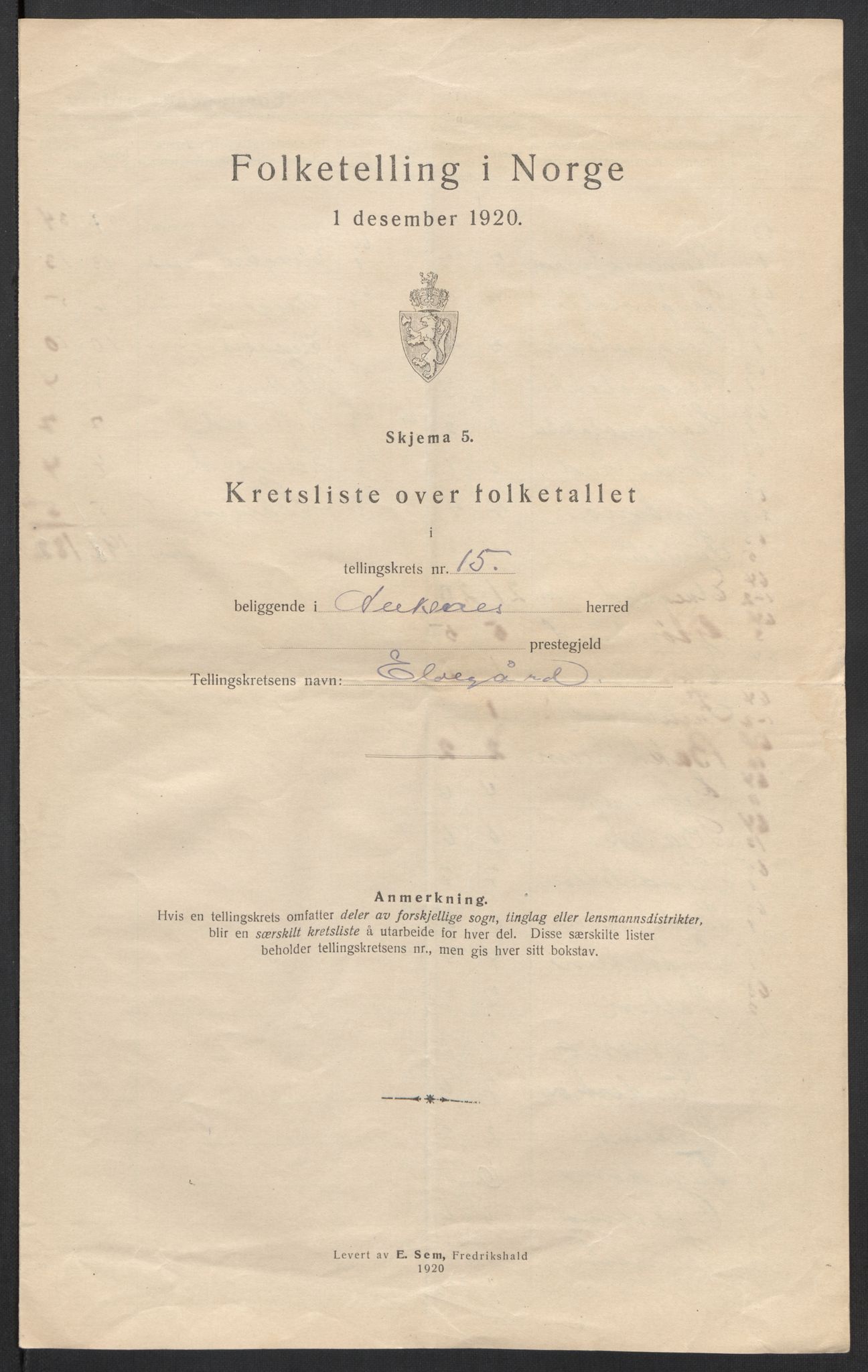 SAT, 1920 census for Ankenes, 1920, p. 61