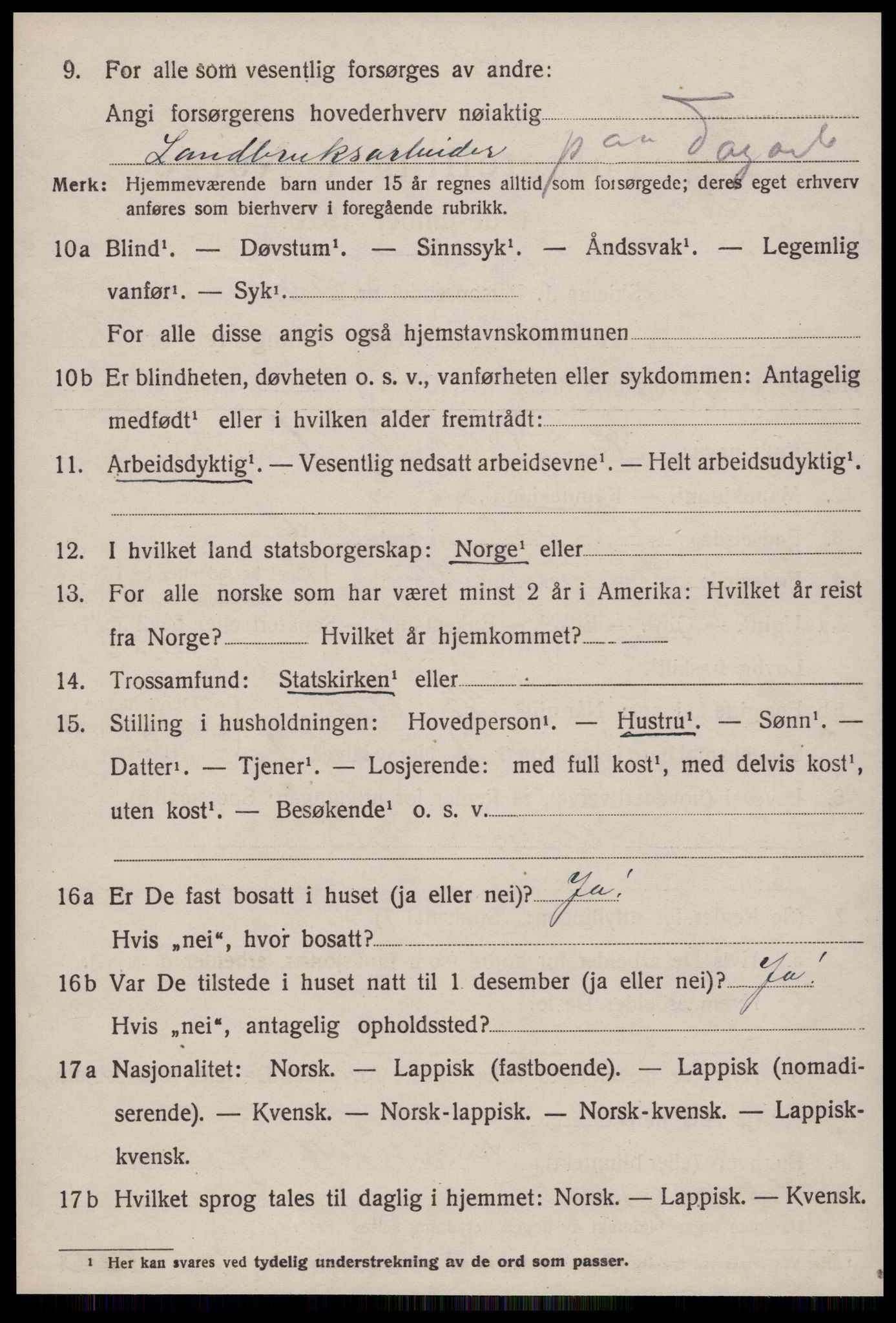 SAT, 1920 census for Selbu, 1920, p. 2059