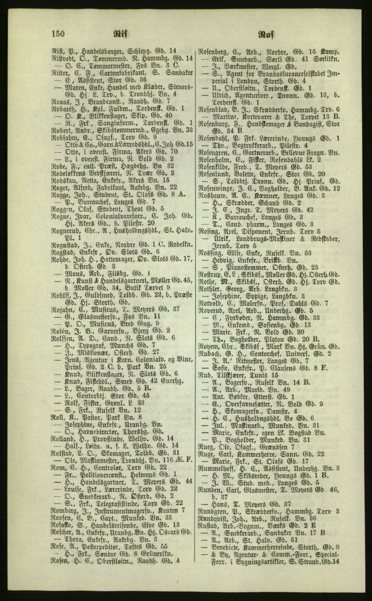 Kristiania/Oslo adressebok, PUBL/-, 1879, p. 150