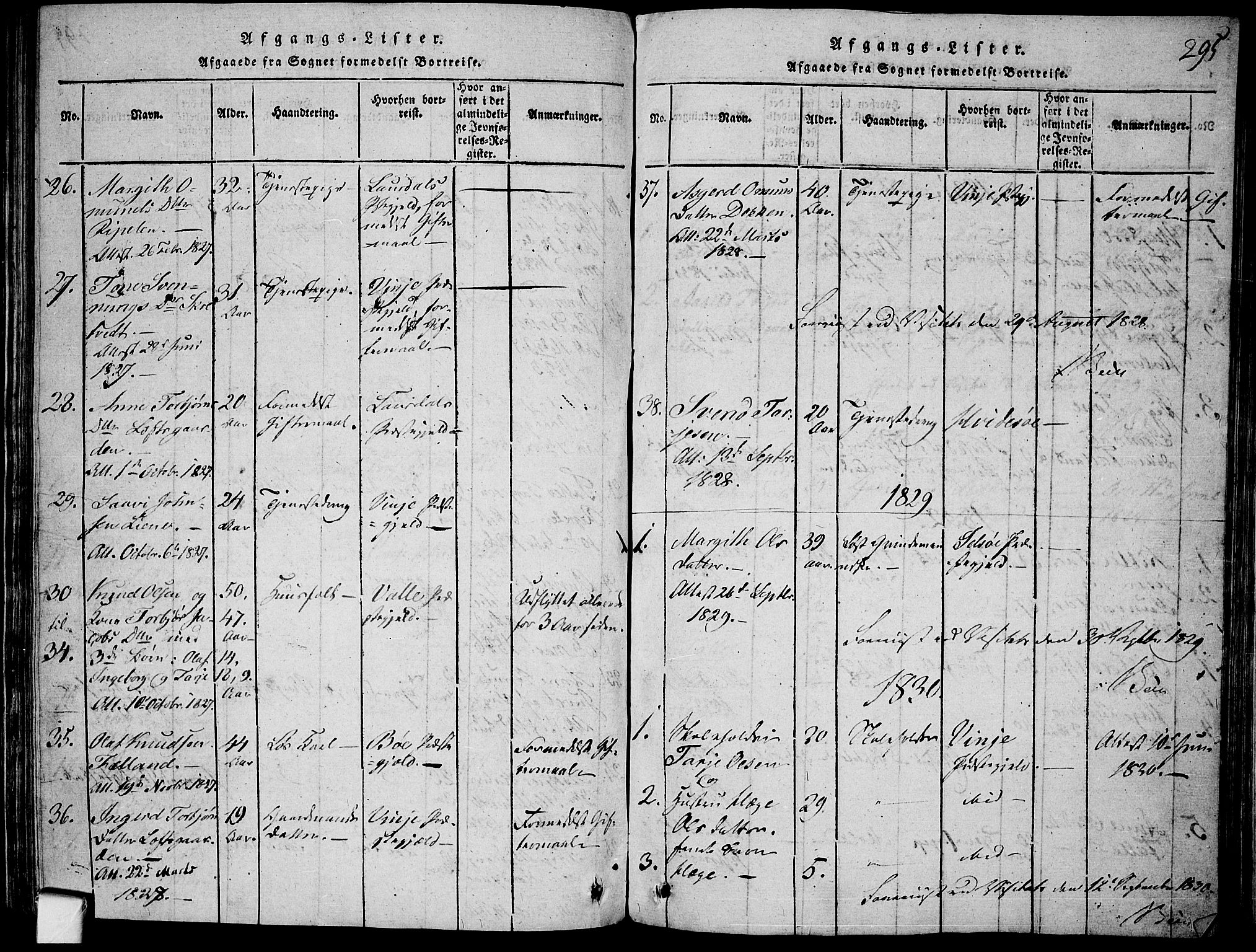 Mo kirkebøker, SAKO/A-286/F/Fa/L0004: Parish register (official) no. I 4, 1814-1844, p. 295