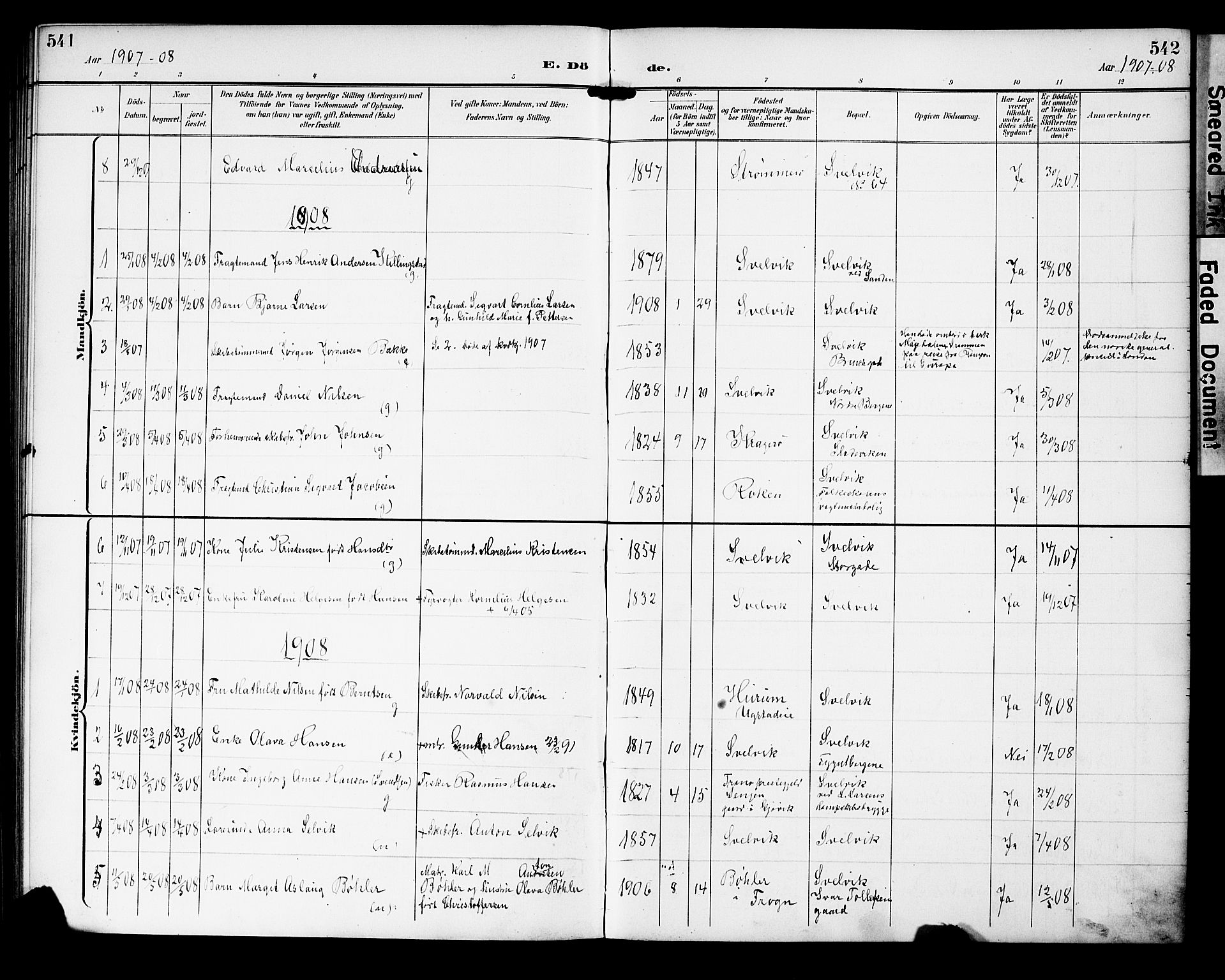 Strømm kirkebøker, AV/SAKO-A-322/G/Gb/L0002: Parish register (copy) no. II 2, 1897-1928, p. 541-542