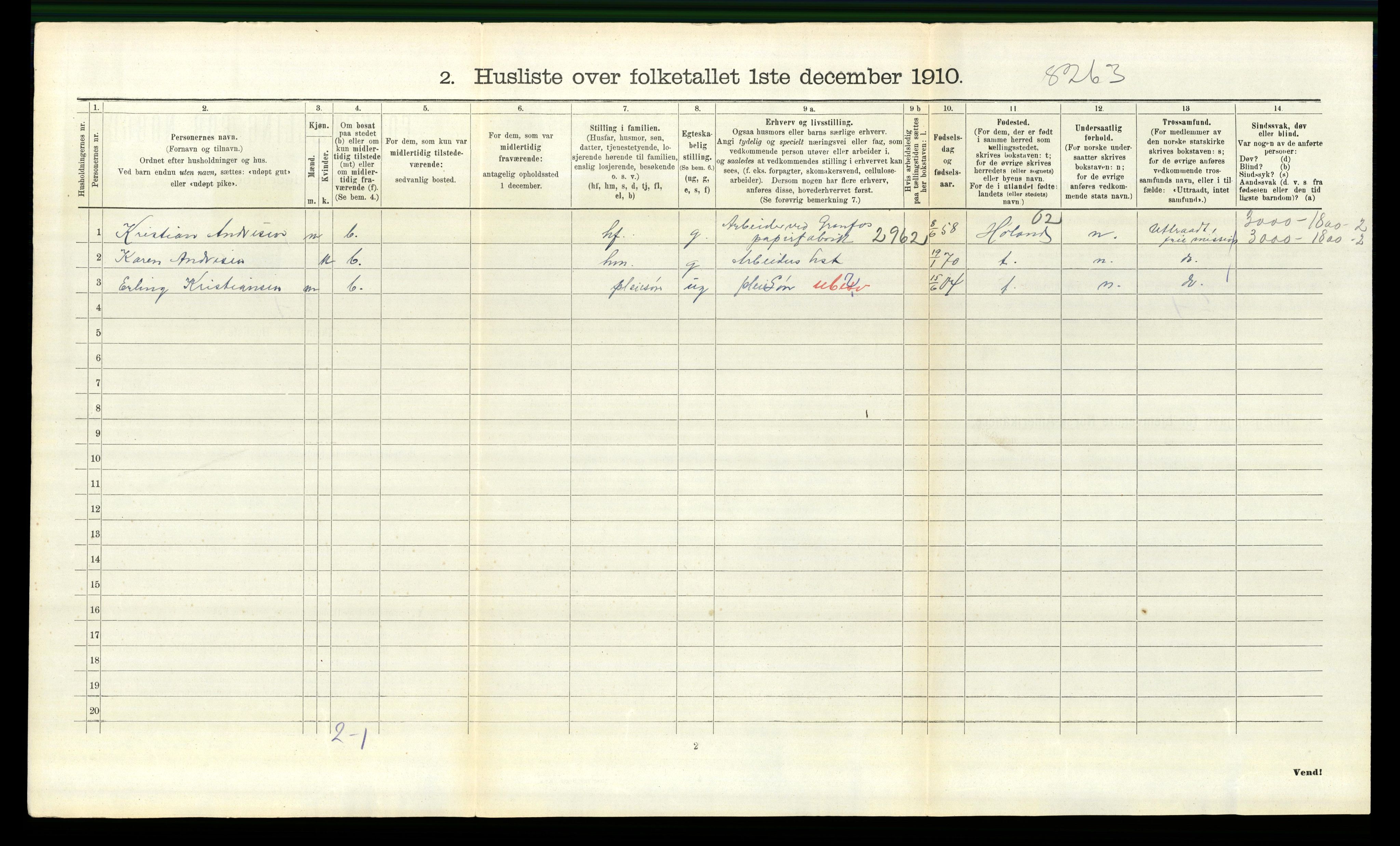 RA, 1910 census for Bærum, 1910, p. 1982