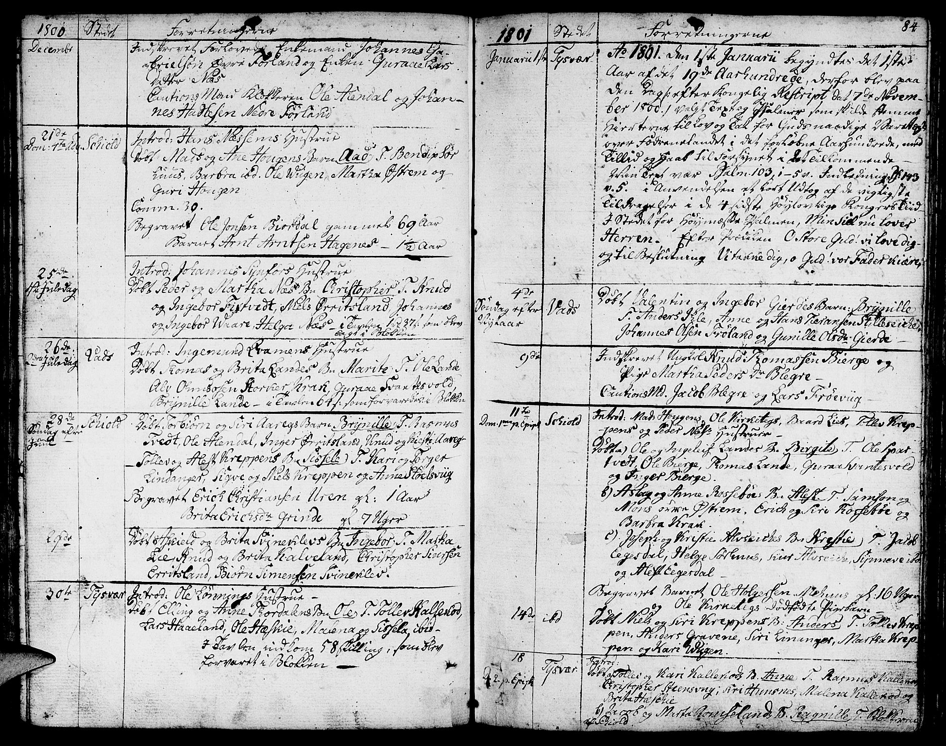 Skjold sokneprestkontor, SAST/A-101847/H/Ha/Haa/L0002: Parish register (official) no. A 2, 1786-1815, p. 84