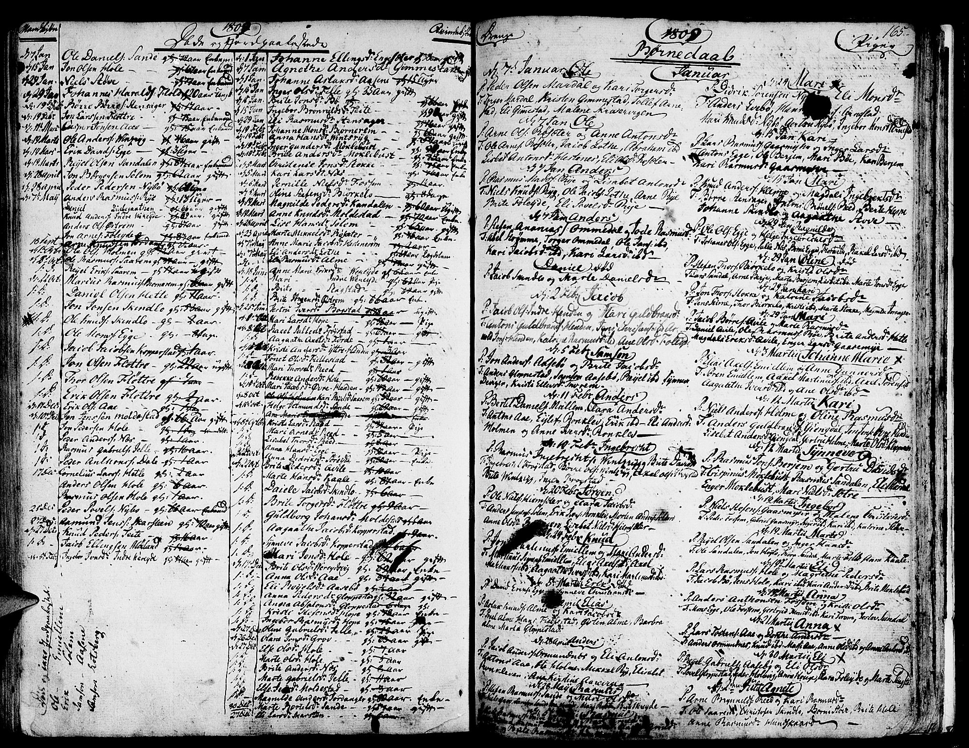 Gloppen sokneprestembete, AV/SAB-A-80101/H/Haa/Haaa/L0005: Parish register (official) no. A 5, 1785-1815, p. 165