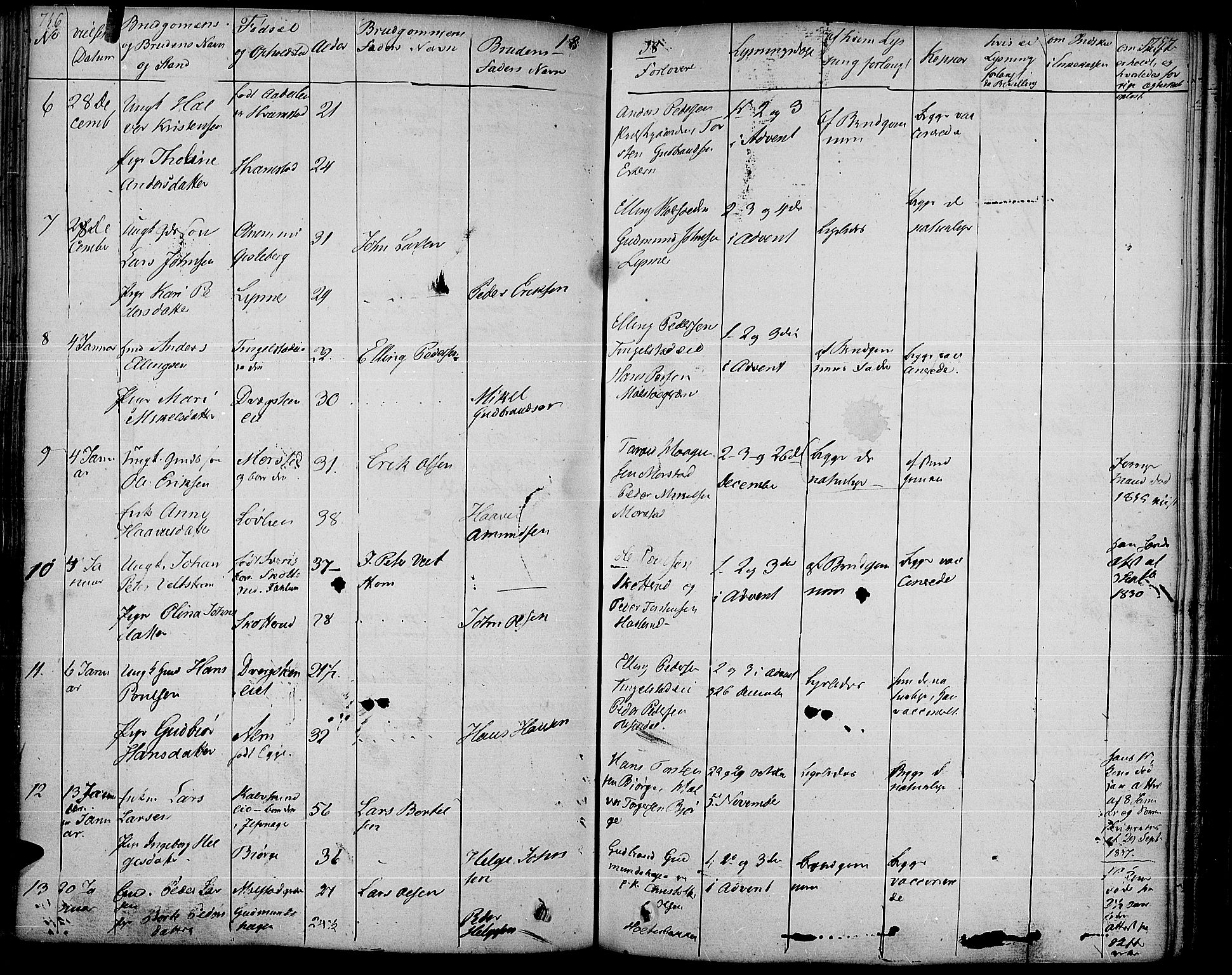 Gran prestekontor, SAH/PREST-112/H/Ha/Haa/L0010: Parish register (official) no. 10, 1824-1842, p. 756-757