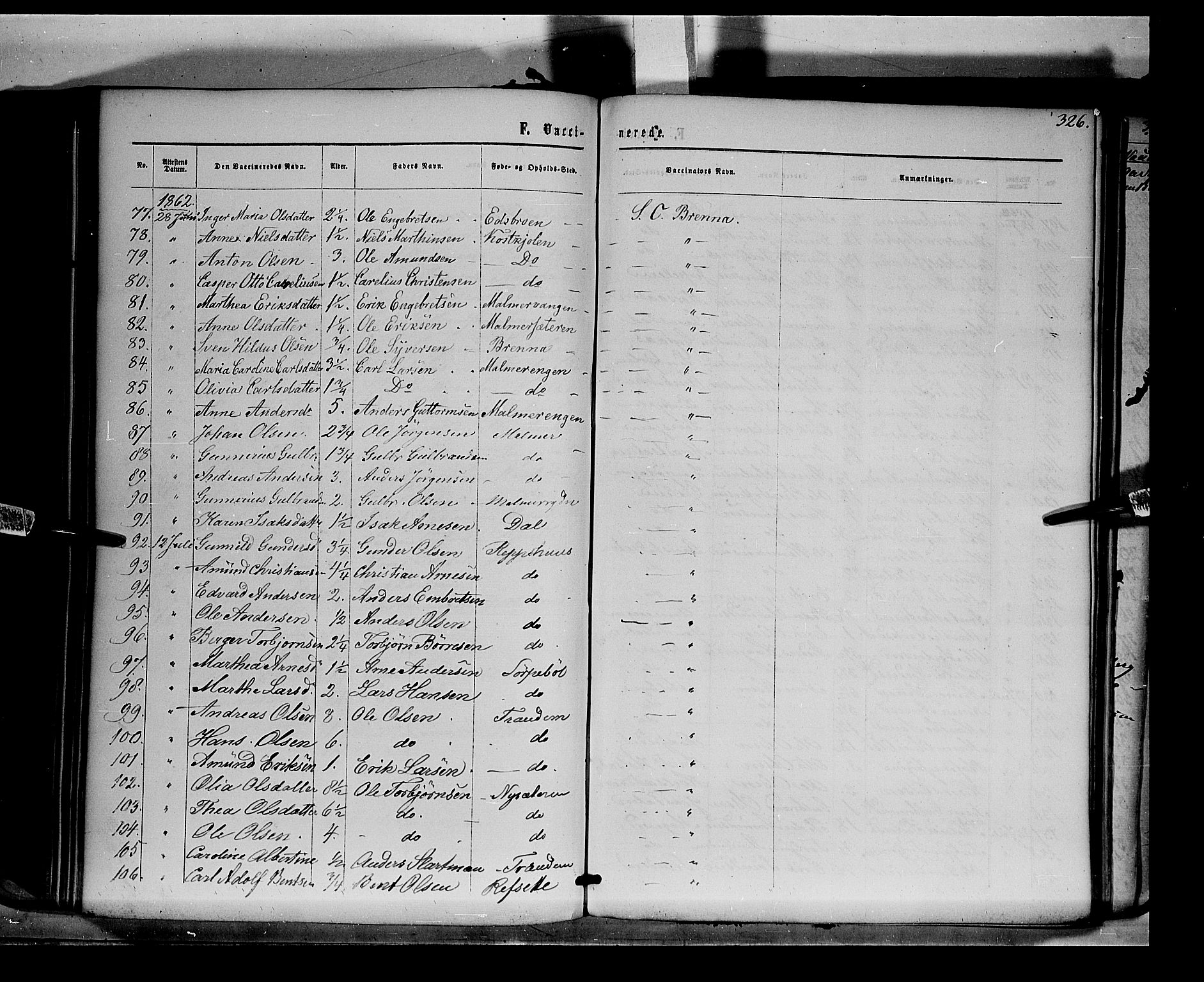 Eidskog prestekontor, AV/SAH-PREST-026/H/Ha/Haa/L0001: Parish register (official) no. 1, 1860-1867, p. 326