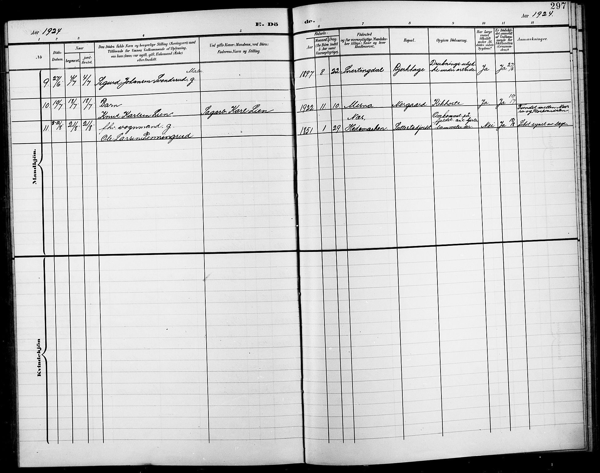 Fåberg prestekontor, AV/SAH-PREST-086/H/Ha/Hab/L0012: Parish register (copy) no. 12, 1903-1924, p. 297