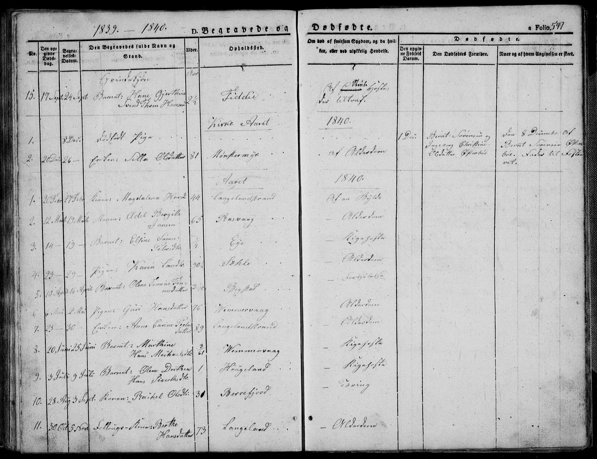 Flekkefjord sokneprestkontor, SAK/1111-0012/F/Fb/Fbb/L0002: Parish register (copy) no. B 2b, 1831-1866, p. 547