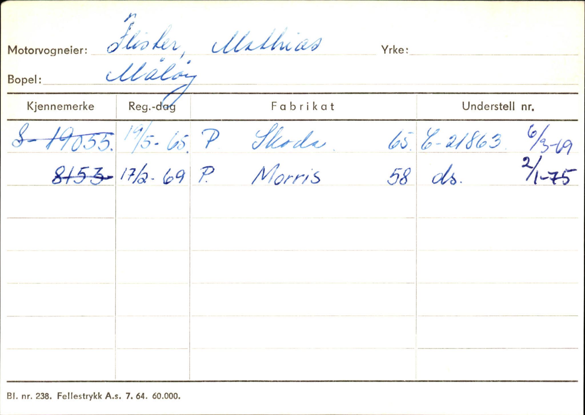 Statens vegvesen, Sogn og Fjordane vegkontor, AV/SAB-A-5301/4/F/L0144: Registerkort Vågsøy A-R, 1945-1975, p. 572