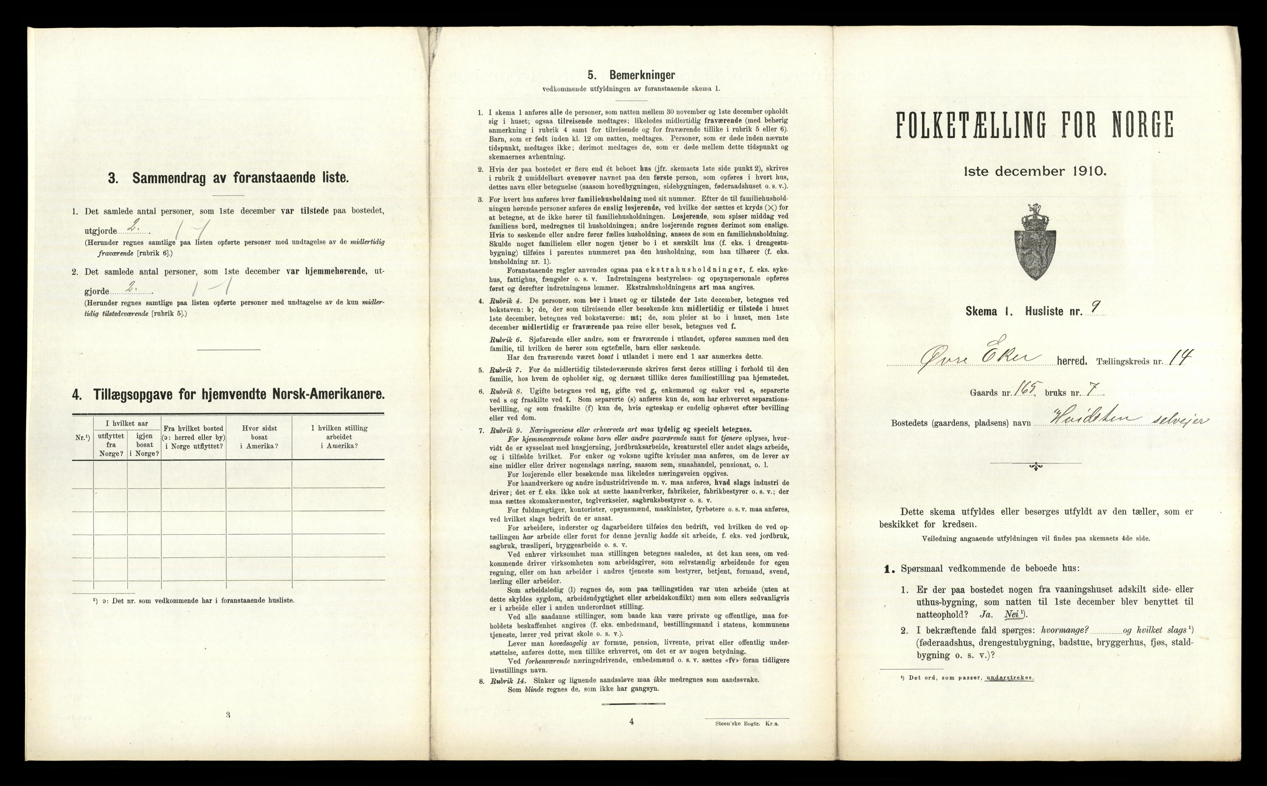 RA, 1910 census for Øvre Eiker, 1910, p. 1975