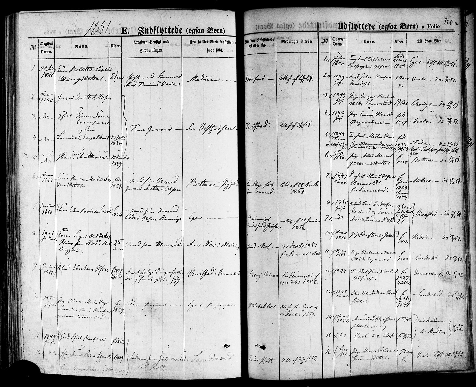 Hof kirkebøker, AV/SAKO-A-64/F/Fa/L0006: Parish register (official) no. I 6, 1851-1877, p. 426