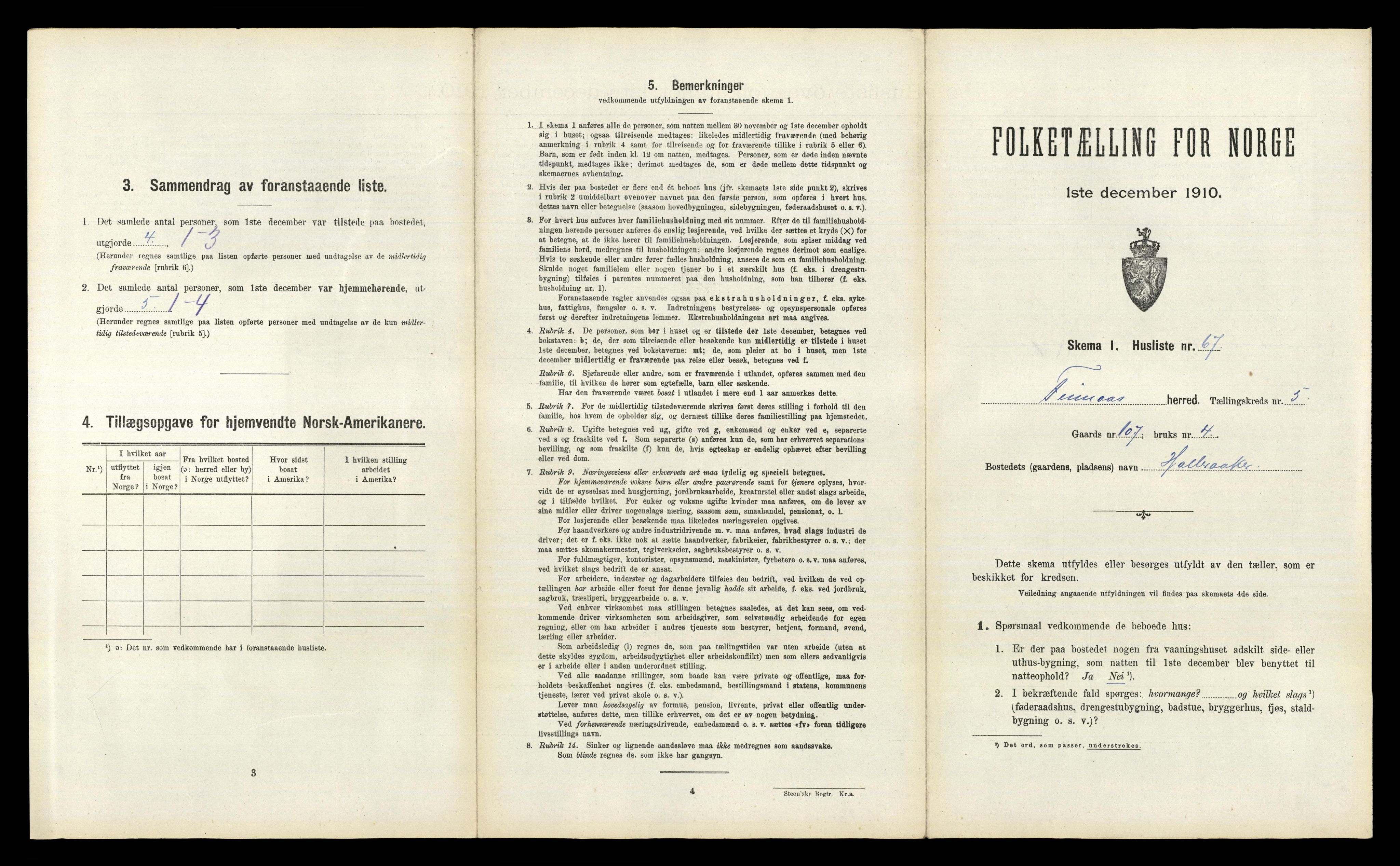 RA, 1910 census for Finnås, 1910, p. 630