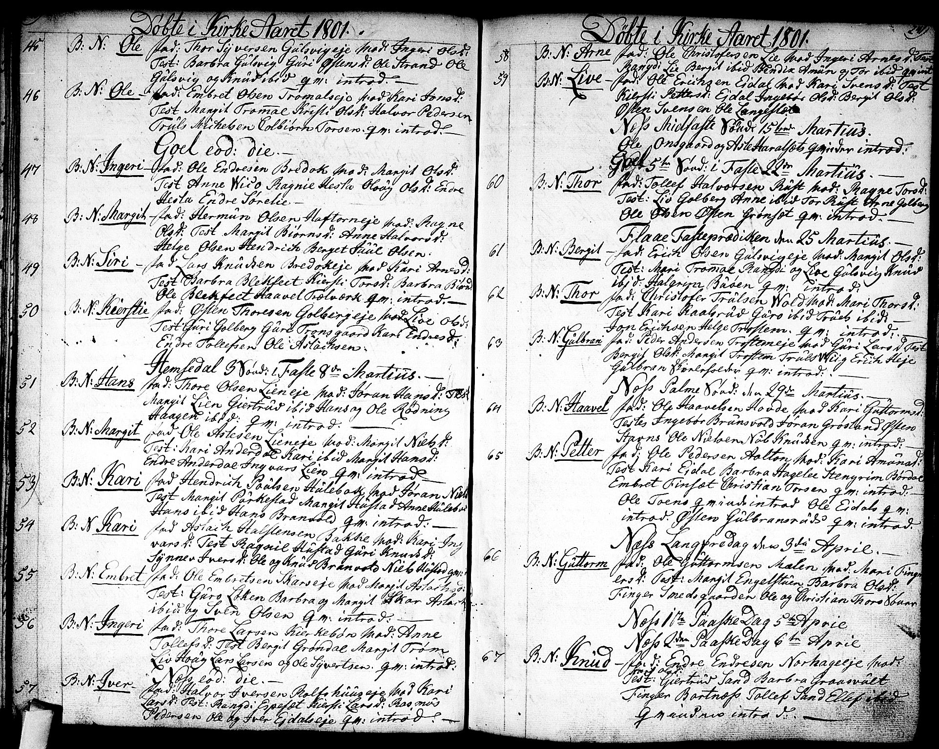 Nes kirkebøker, AV/SAKO-A-236/F/Fa/L0005: Parish register (official) no. 5, 1787-1807, p. 240-241