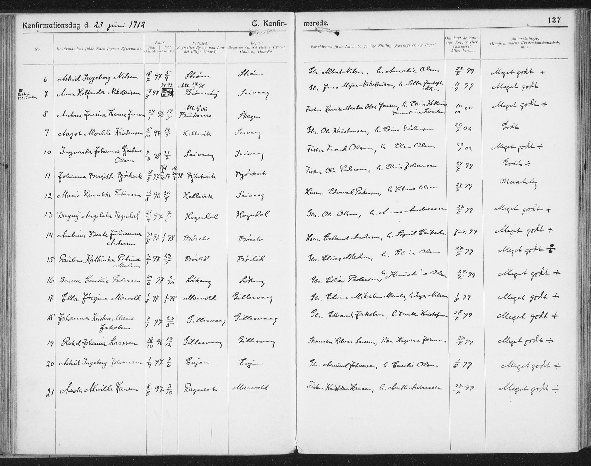 Ministerialprotokoller, klokkerbøker og fødselsregistre - Nordland, SAT/A-1459/804/L0081: Parish register (official) no. 804A02, 1901-1915, p. 137