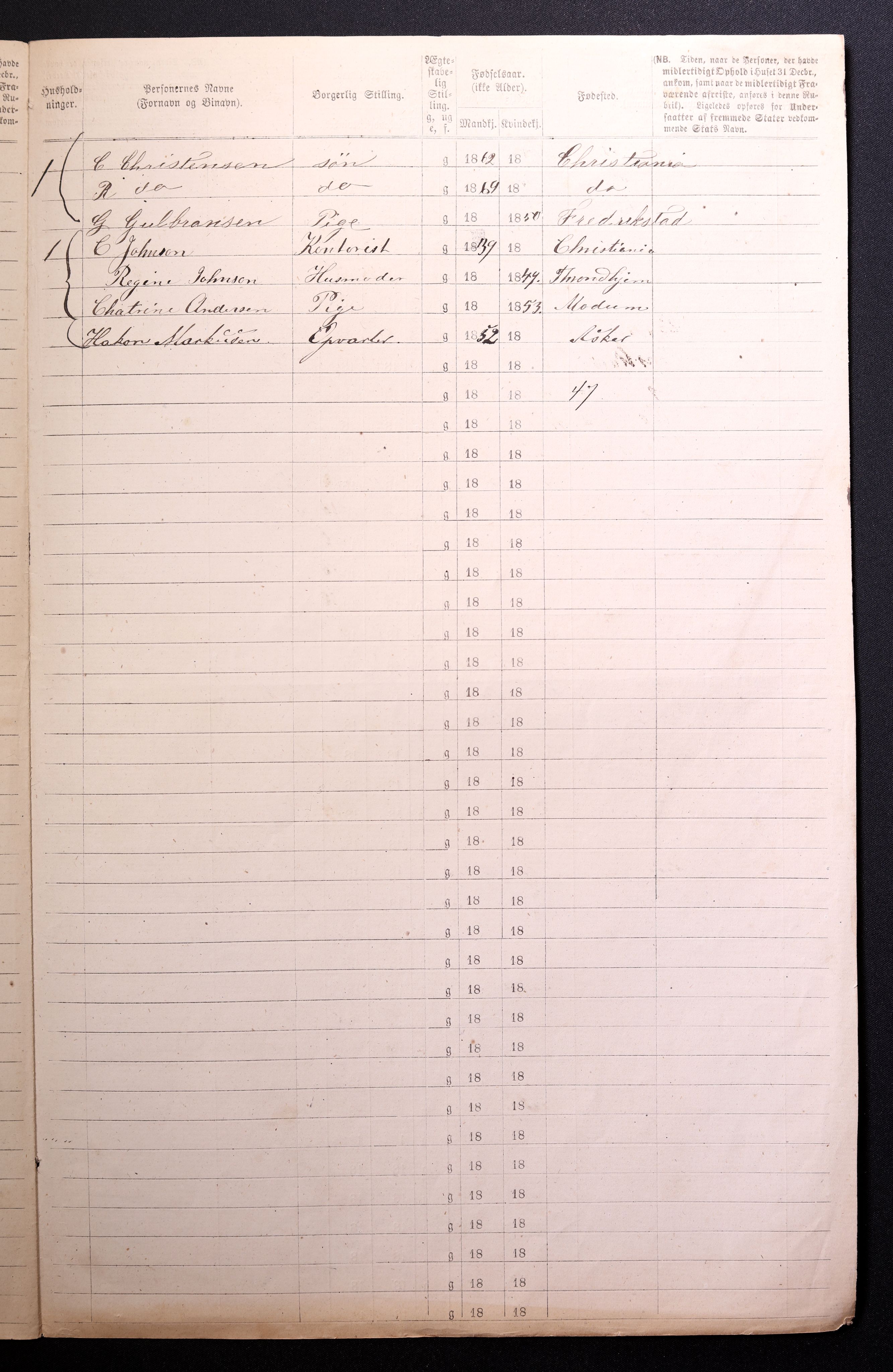 RA, 1870 census for 0301 Kristiania, 1870, p. 1440