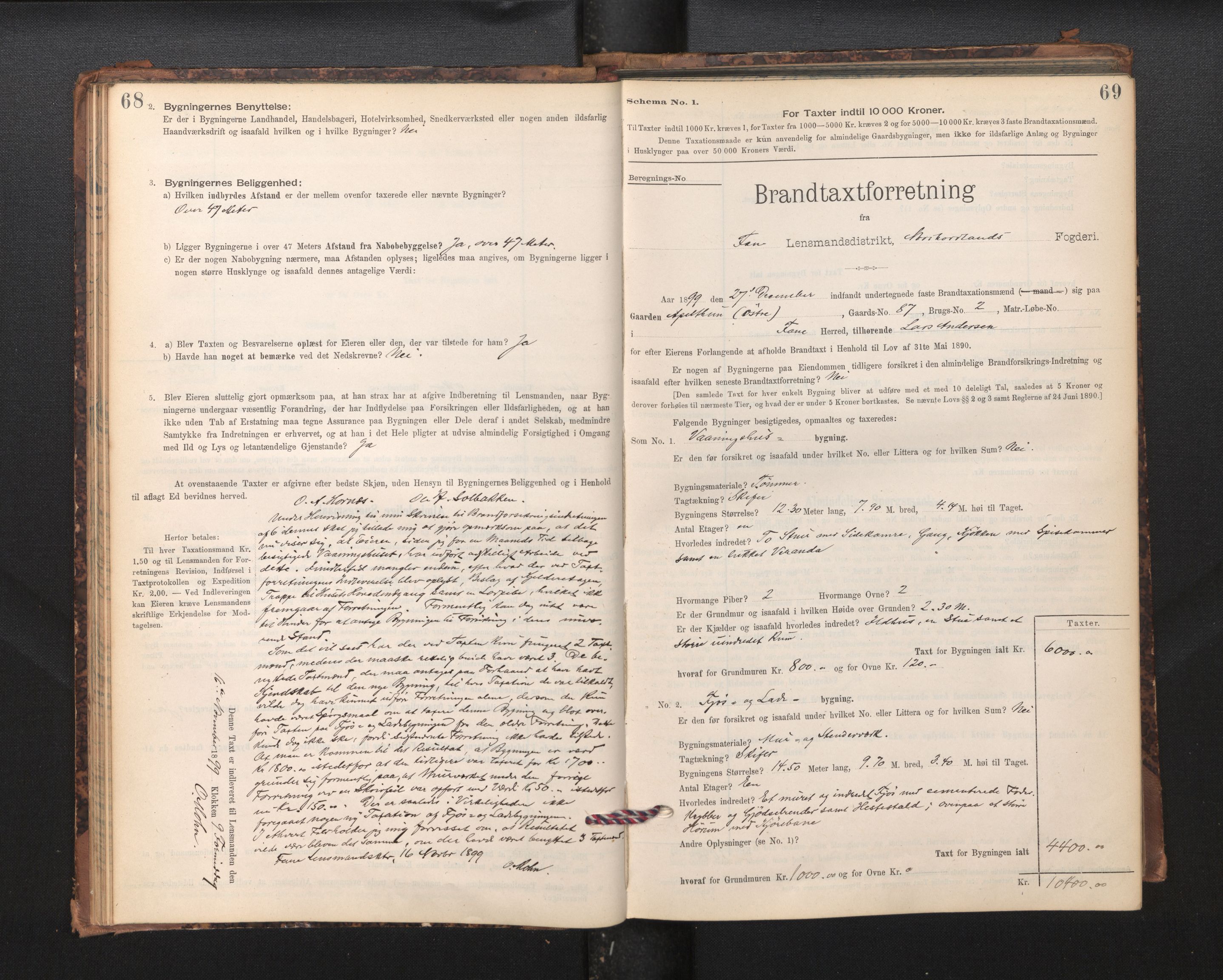 Lensmannen i Fana, AV/SAB-A-31801/0012/L0017: Branntakstprotokoll skjematakst, 1898-1903, p. 68-69