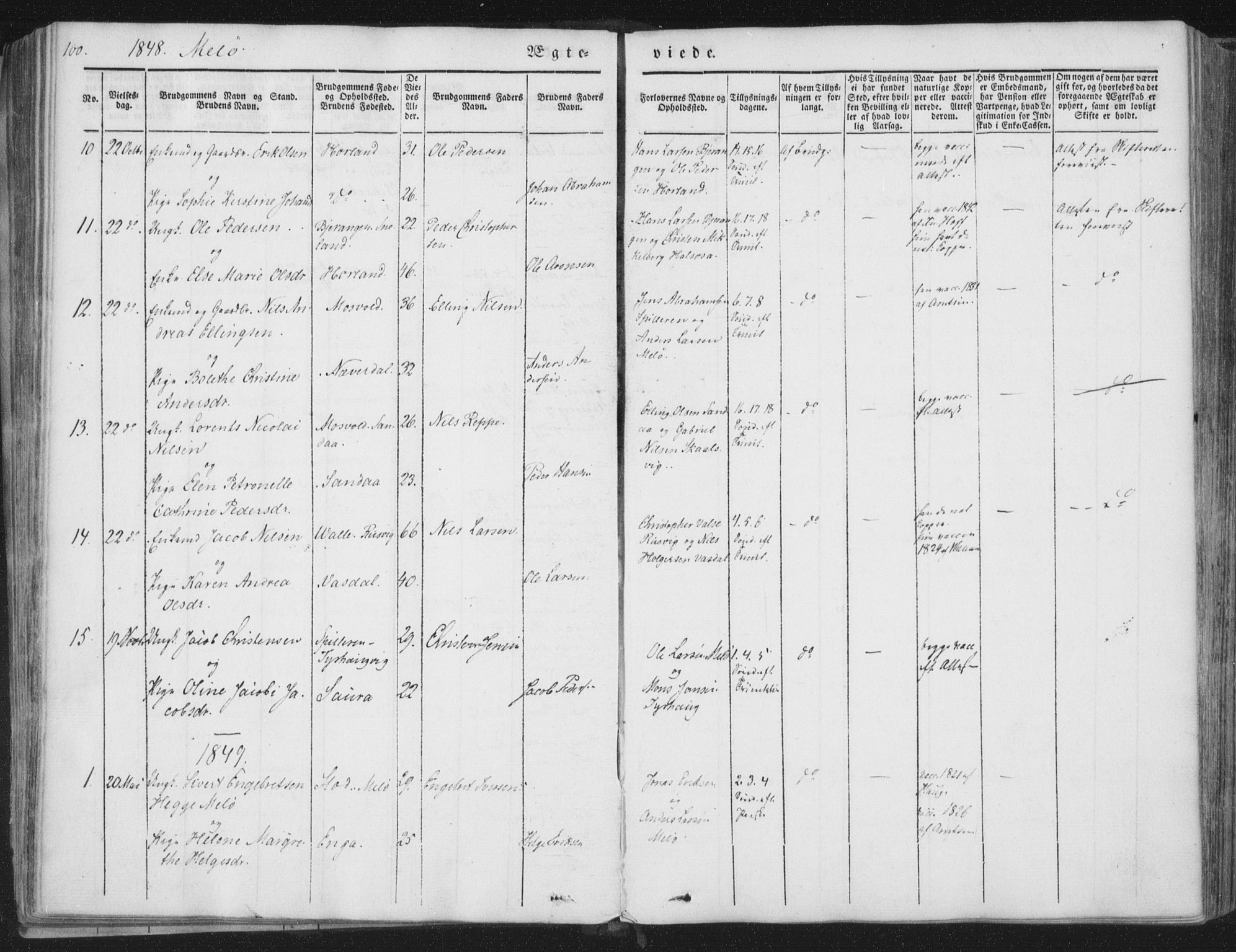 Ministerialprotokoller, klokkerbøker og fødselsregistre - Nordland, SAT/A-1459/841/L0604: Parish register (official) no. 841A09 /2, 1845-1862, p. 100