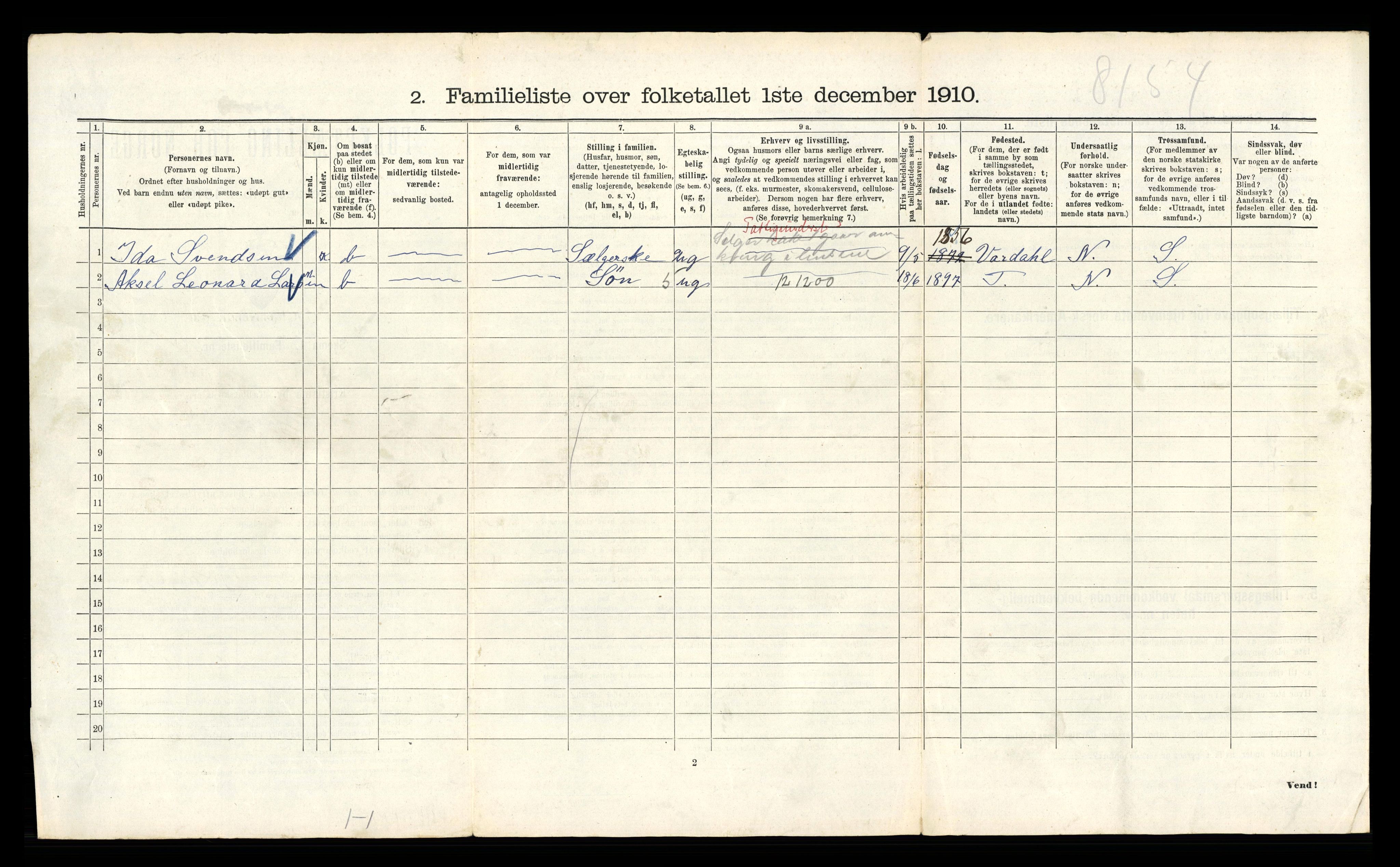 RA, 1910 census for Kristiania, 1910, p. 51392