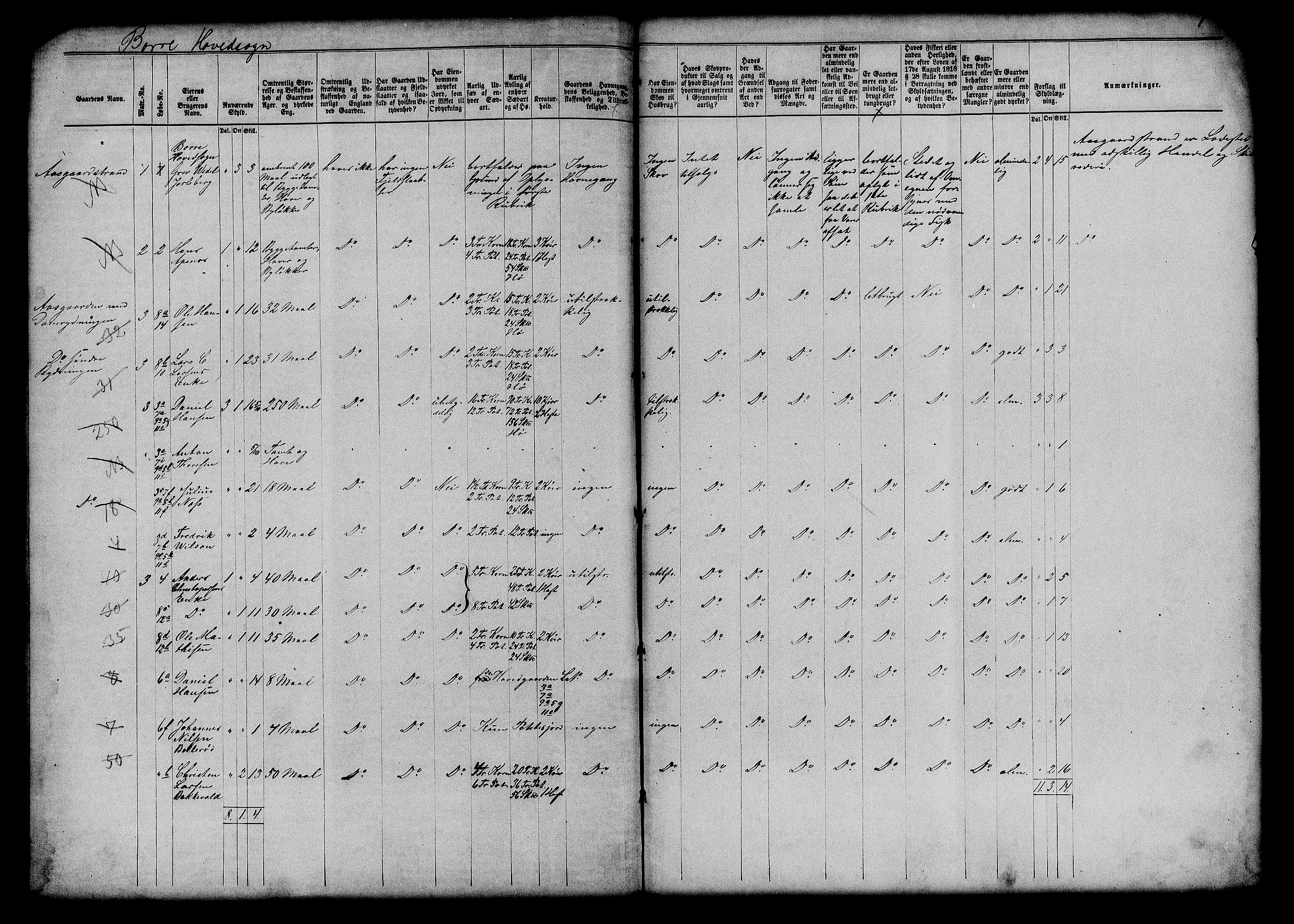 Matrikkelrevisjonen av 1863, AV/RA-S-1530/F/Fe/L0113: Borre, 1863