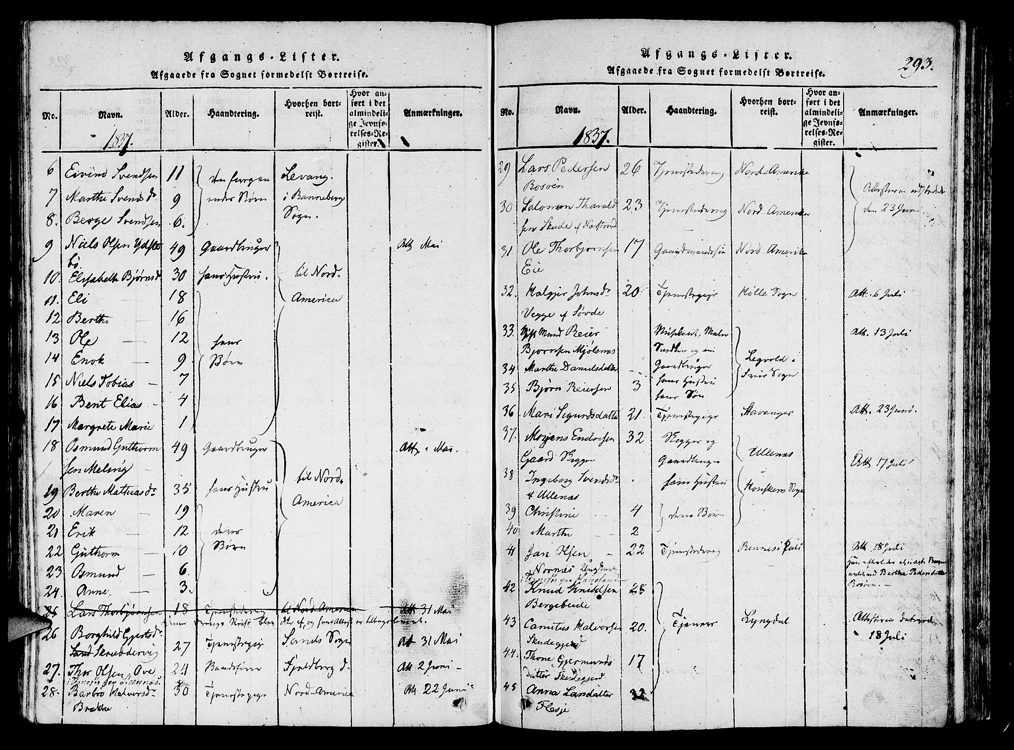 Finnøy sokneprestkontor, SAST/A-101825/H/Ha/Haa/L0006: Parish register (official) no. A 6, 1816-1846, p. 293